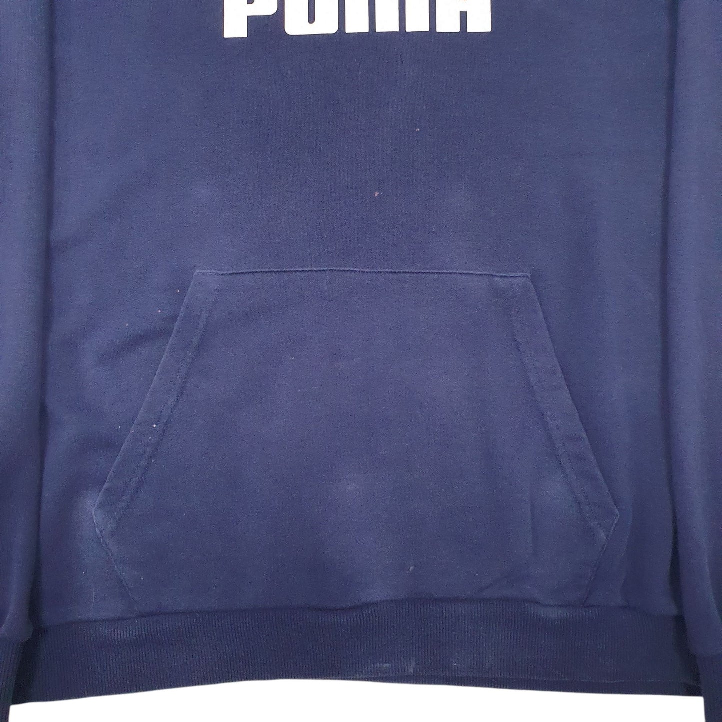 Mens Navy Puma Spellout Hoodie Jumper