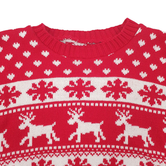 Womens Red Unbranded Christmas Made In The UK Crewneck Jumper