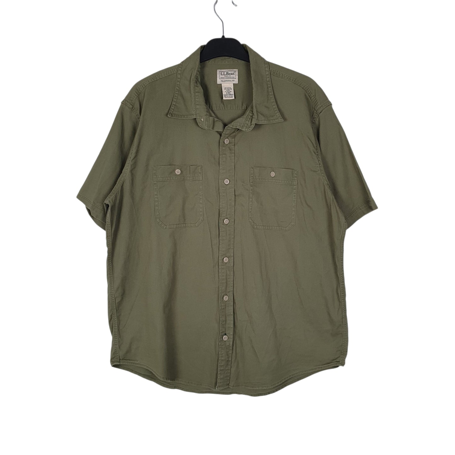 Mens Green L.L.Bean  Short Sleeve Shirt