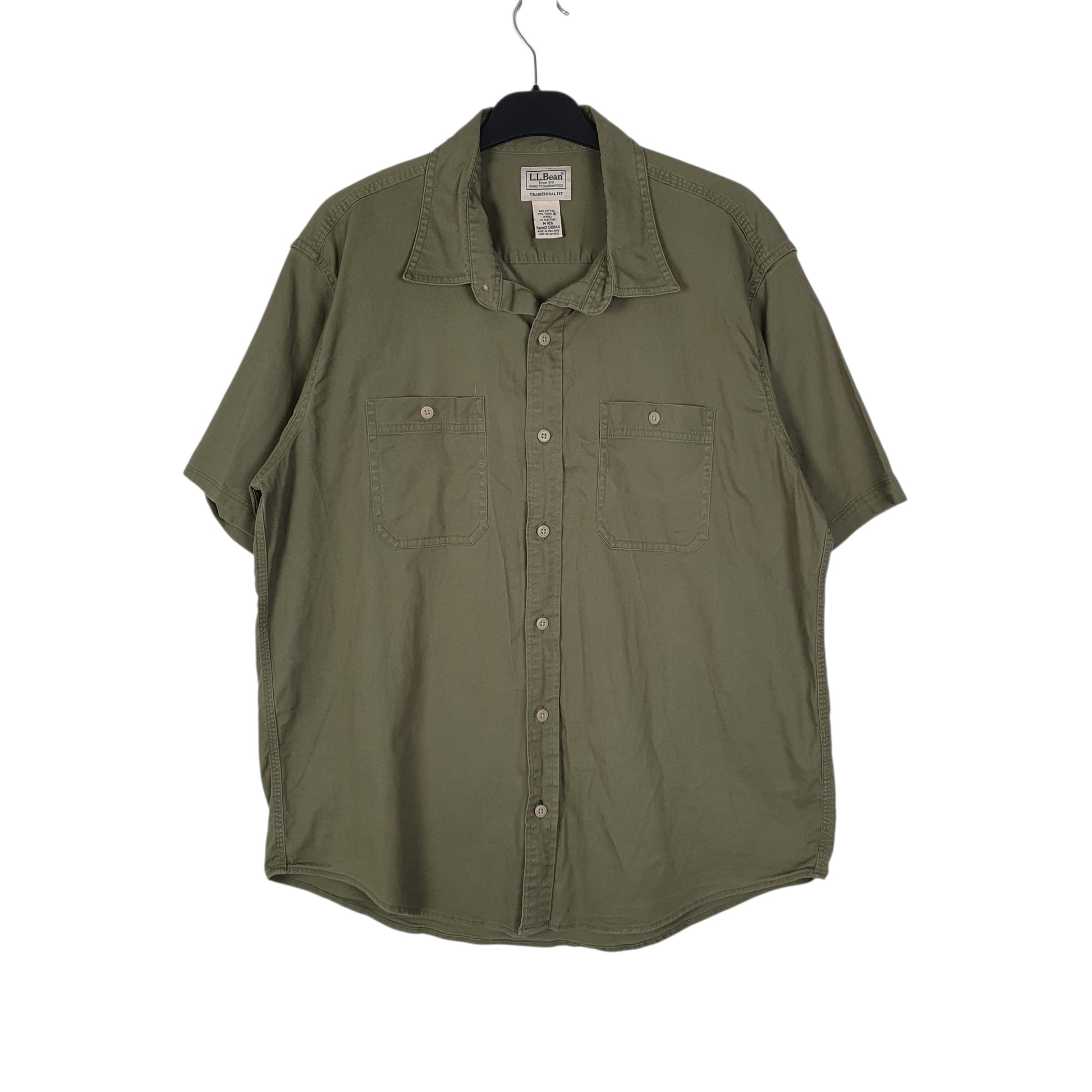 Mens Green L.L.Bean  Short Sleeve Shirt