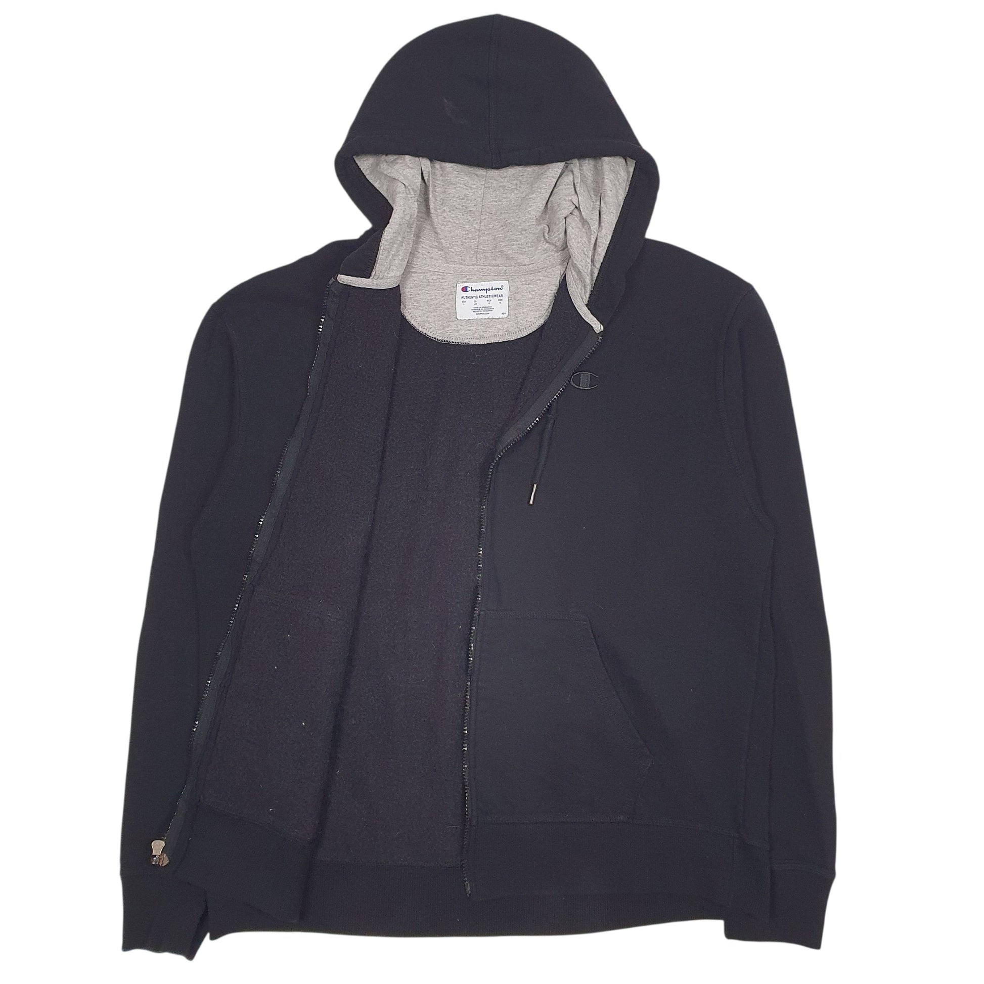 Mens Black Champion  Full Zip Jumper