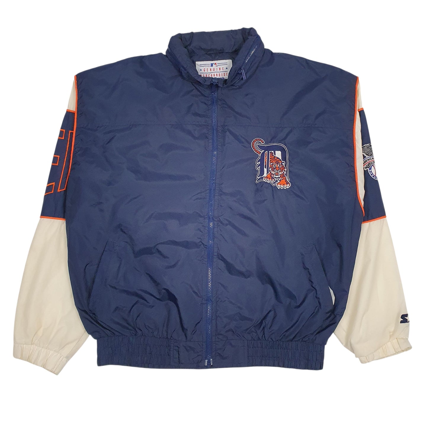 Mens Navy Starter Vintage 90s MLB Detroit Tigers  Coat