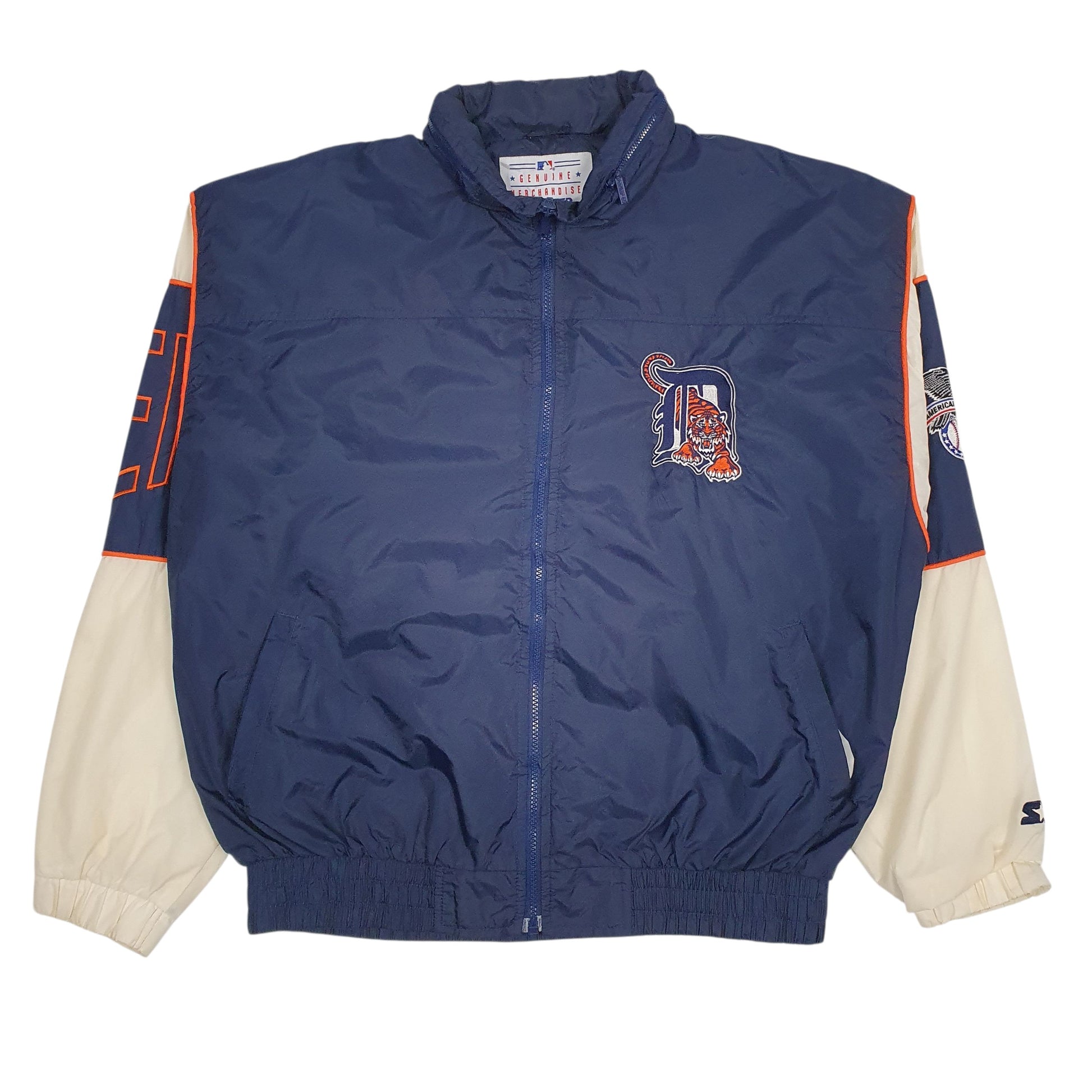 Mens Navy Starter Vintage 90s MLB Detroit Tigers  Coat