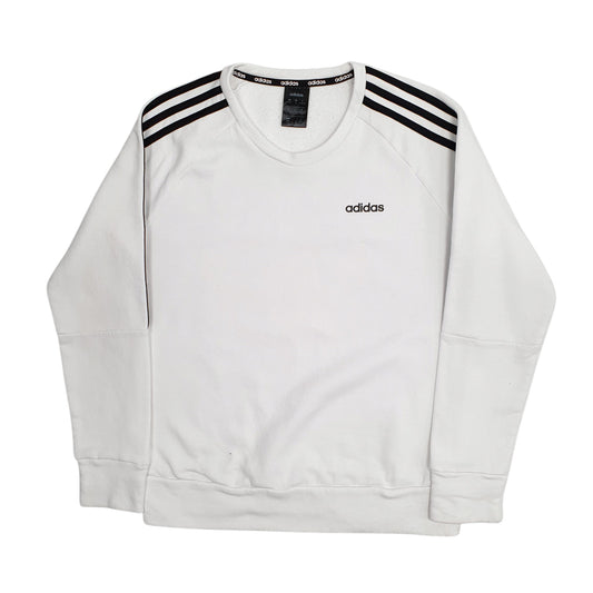 Womens White Adidas  Crewneck Jumper