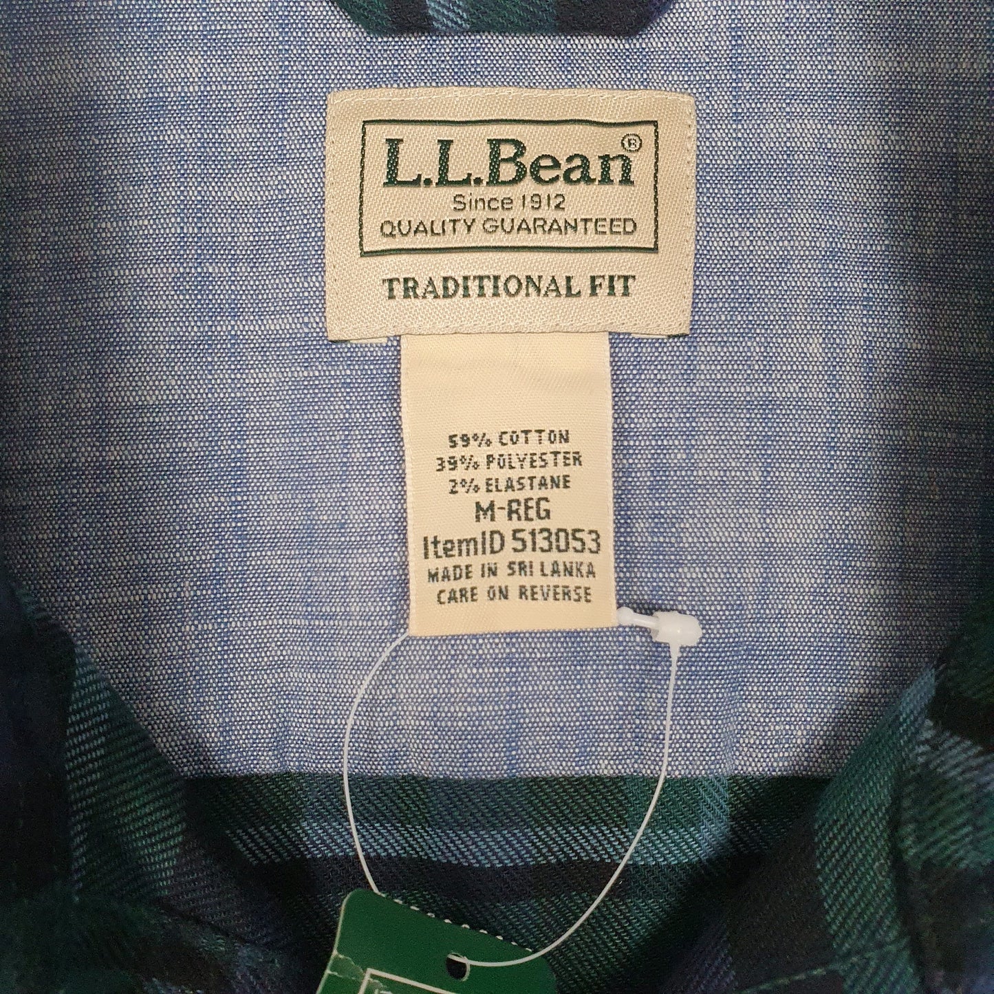Mens Green L.L.Bean Flannel  Shirt