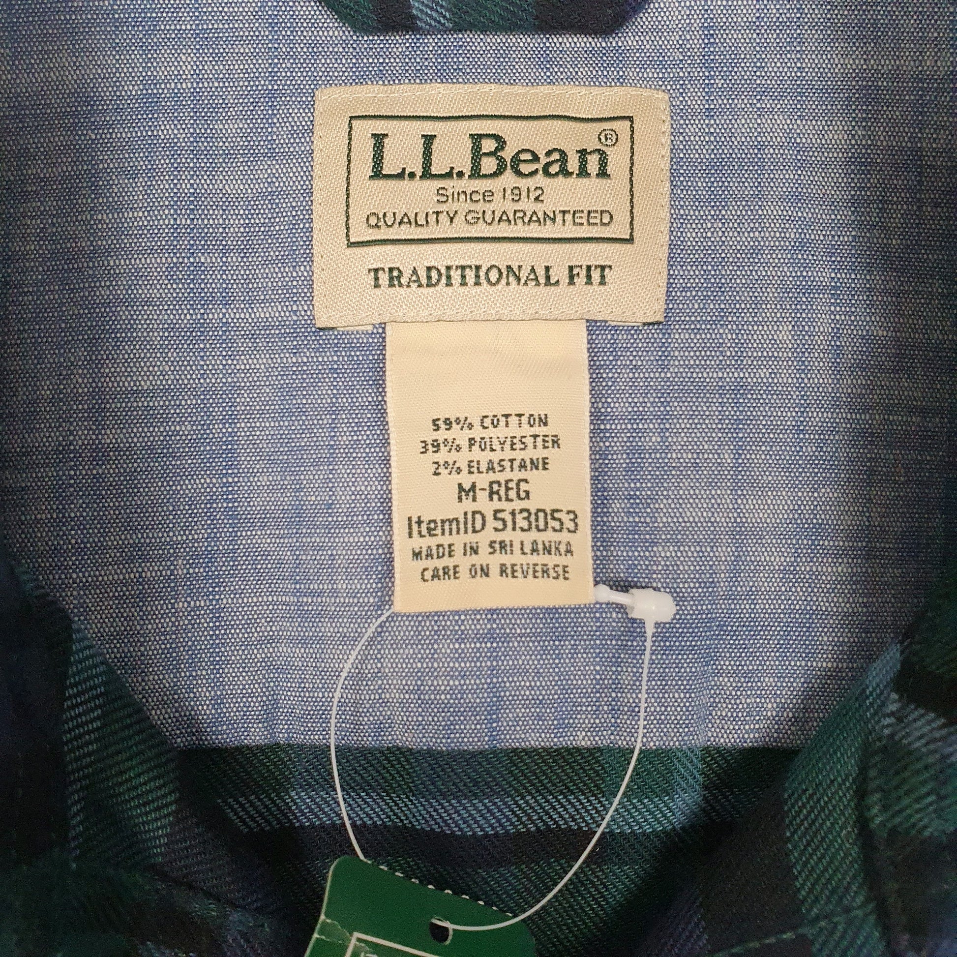 Mens Green L.L.Bean Flannel  Shirt