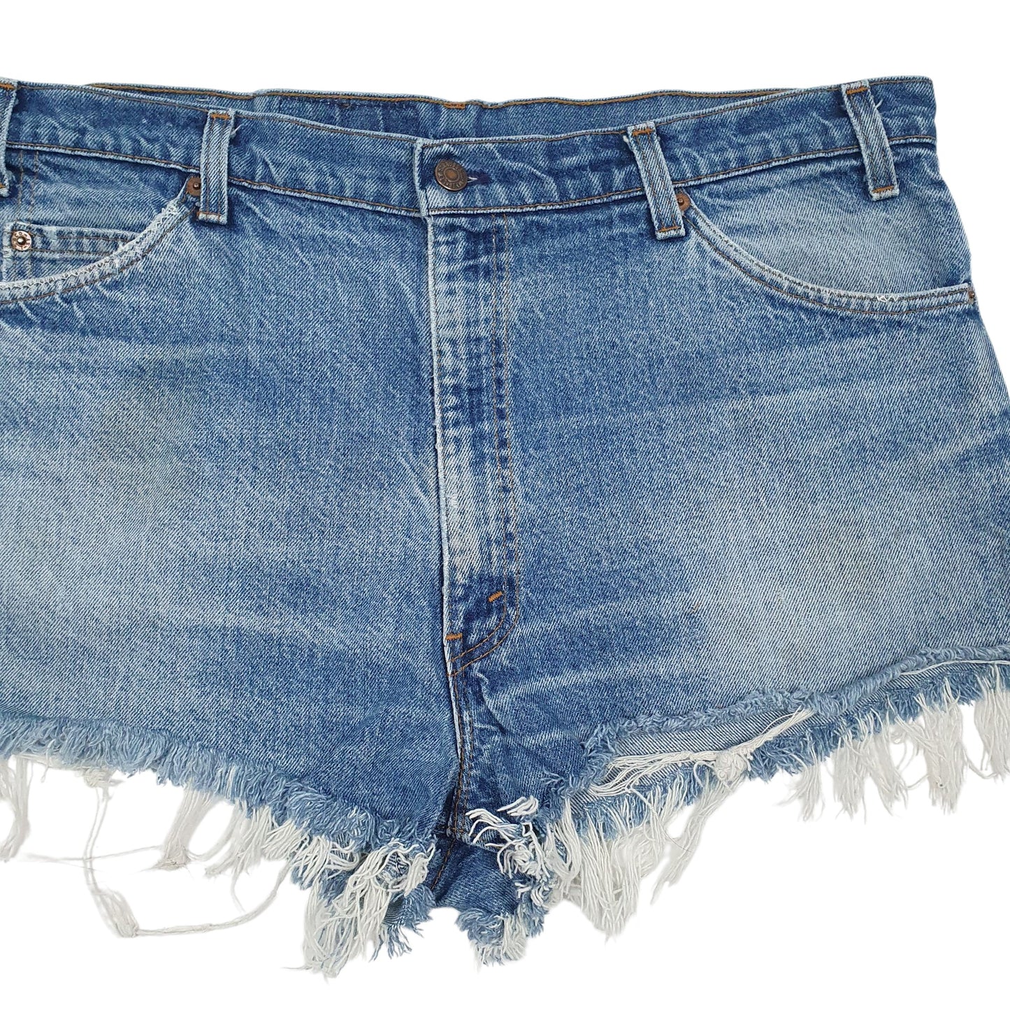 Womens Blue Levis 90s Made In USA Orange Tab Hoodie Shorts