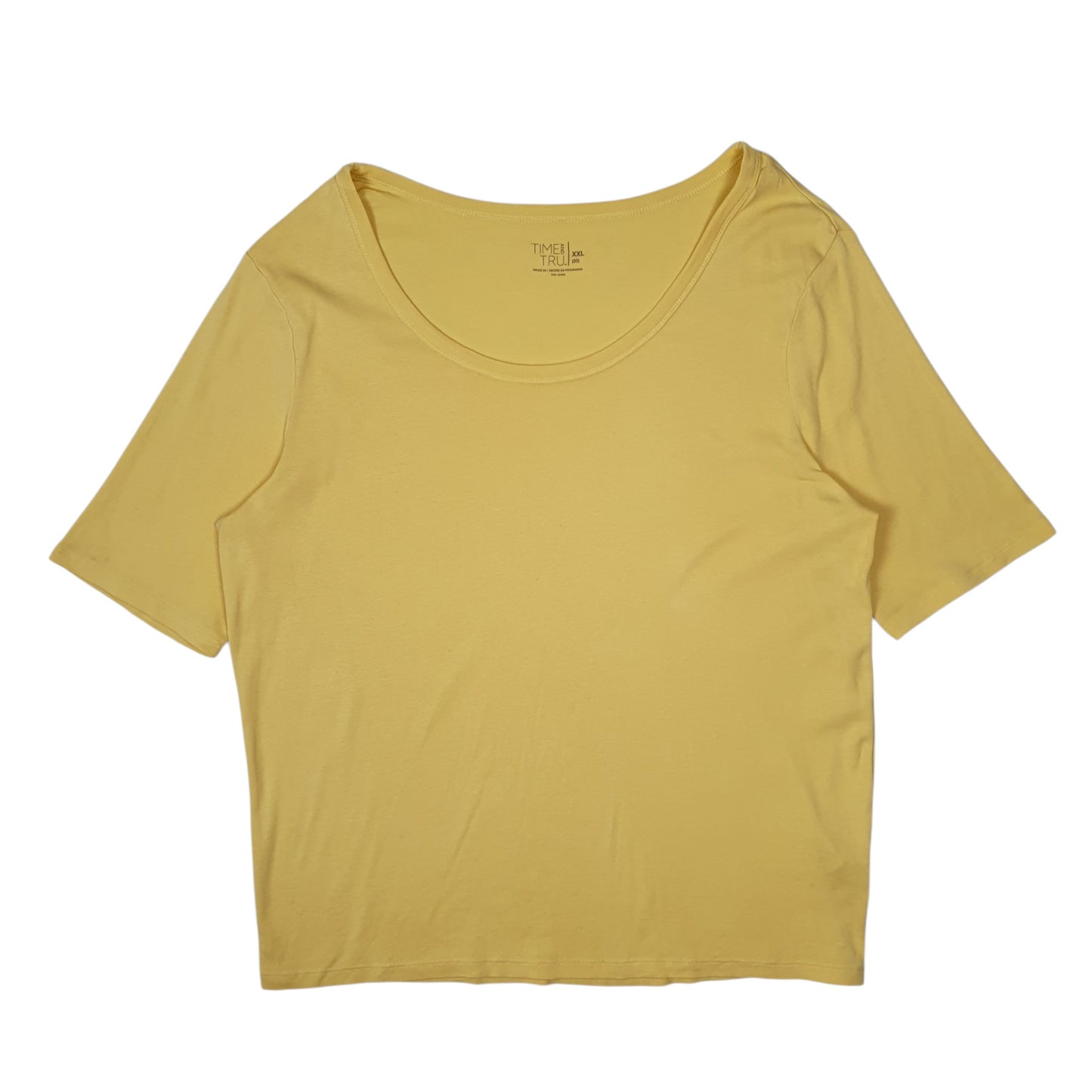Mens Yellow Time & Tru  Short Sleeve T Shirt