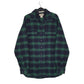 Mens Navy L.L.Bean Thick Chamois Plaid Long Sleeve Shirt