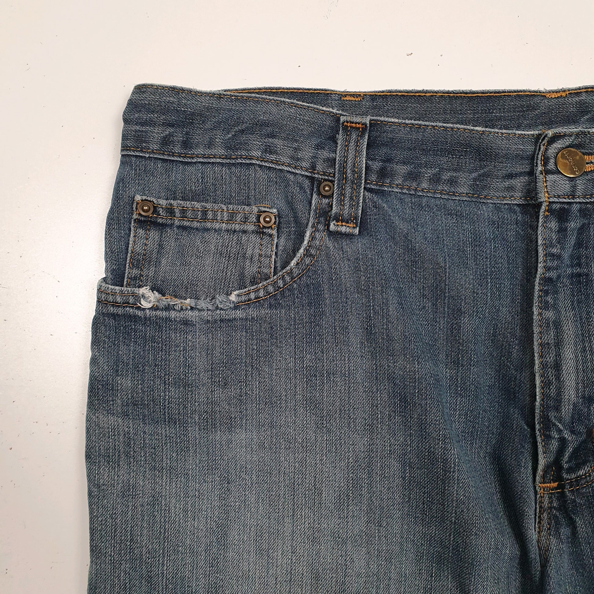 Mens Blue Carhartt   Shorts