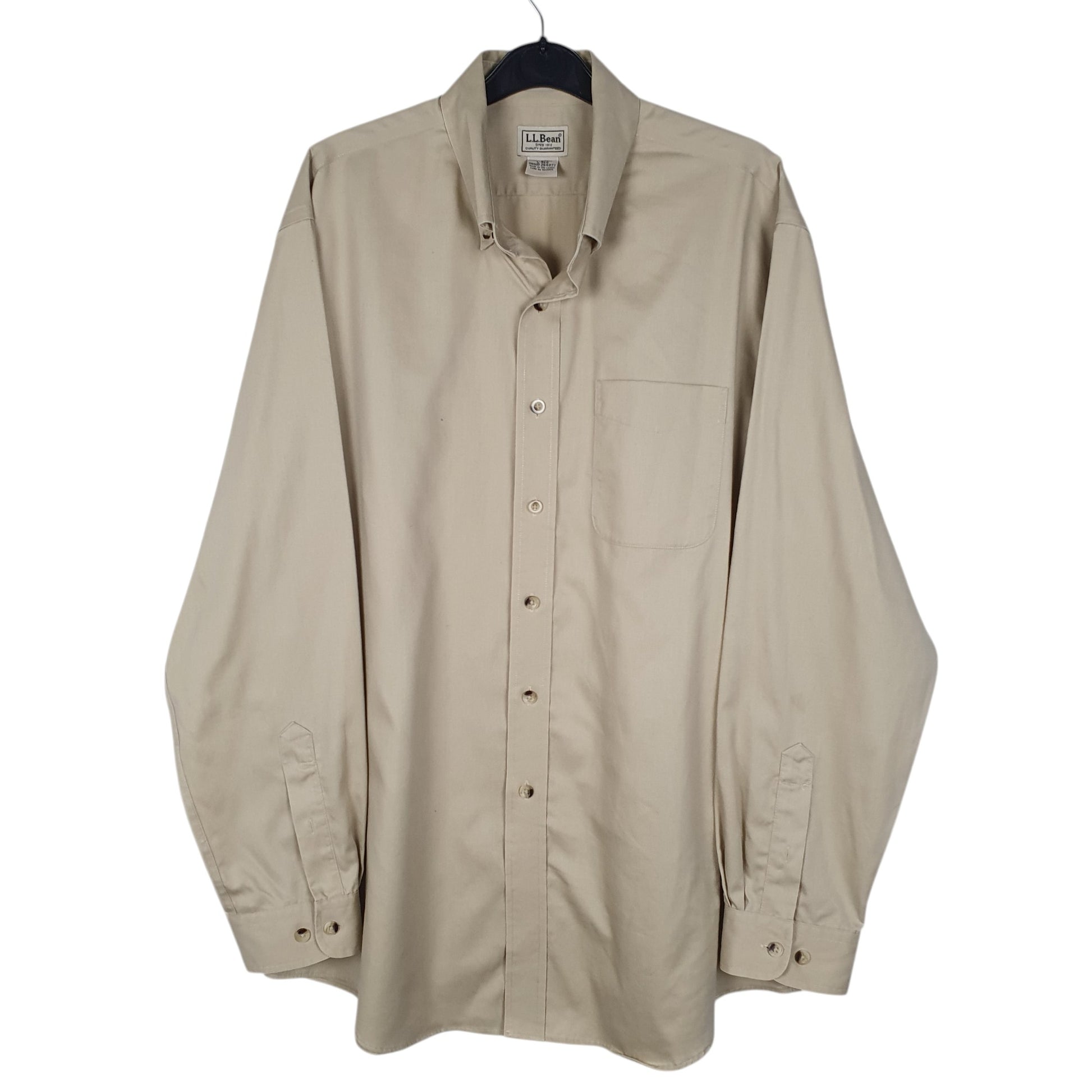 Mens Beige L.L.Bean  Long Sleeve Shirt