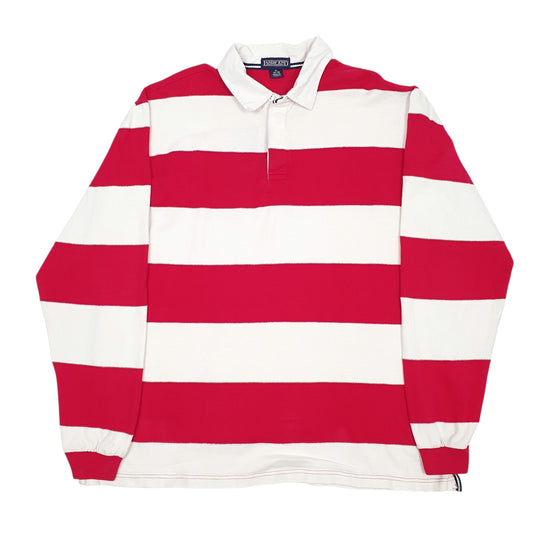 Mens White Lands End  Long Sleeve Polo Shirt