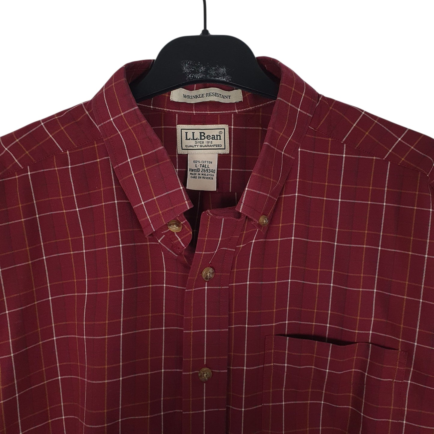 Mens Burgundy L.L.Bean   Shirt