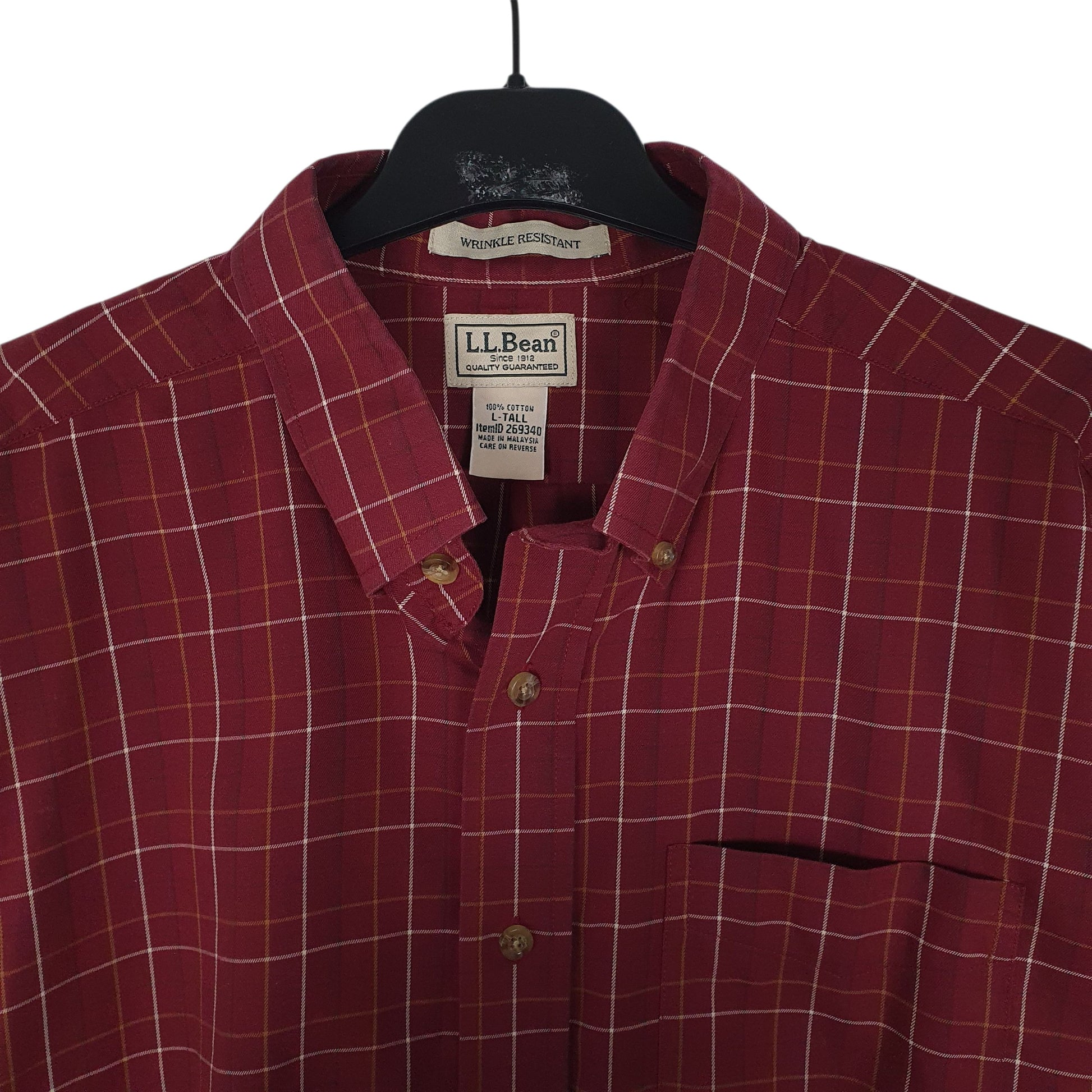 Mens Burgundy L.L.Bean   Shirt