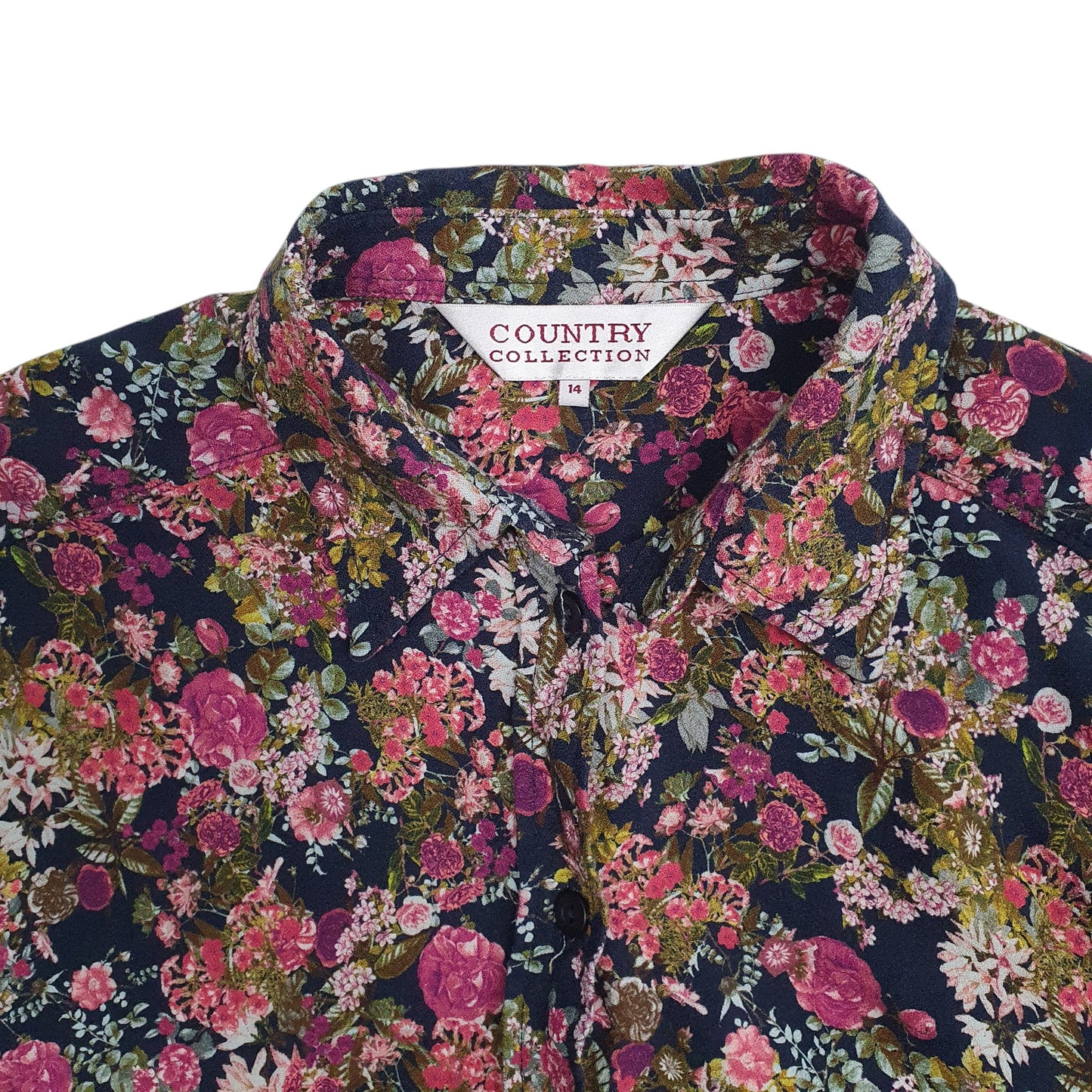 Womens Pink Country Collection Floral Turtle Neck Shirt