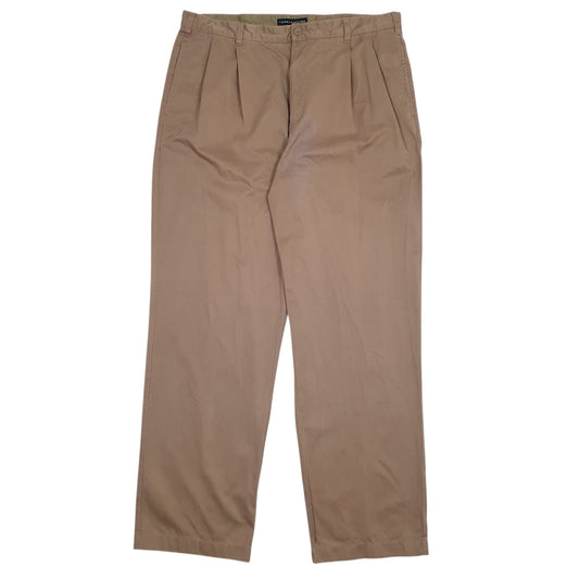 Mens Brown Tommy Hilfiger Pleated Chino Trousers