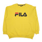 Mens Yellow Fila Baggy Spellout Crewneck Jumper