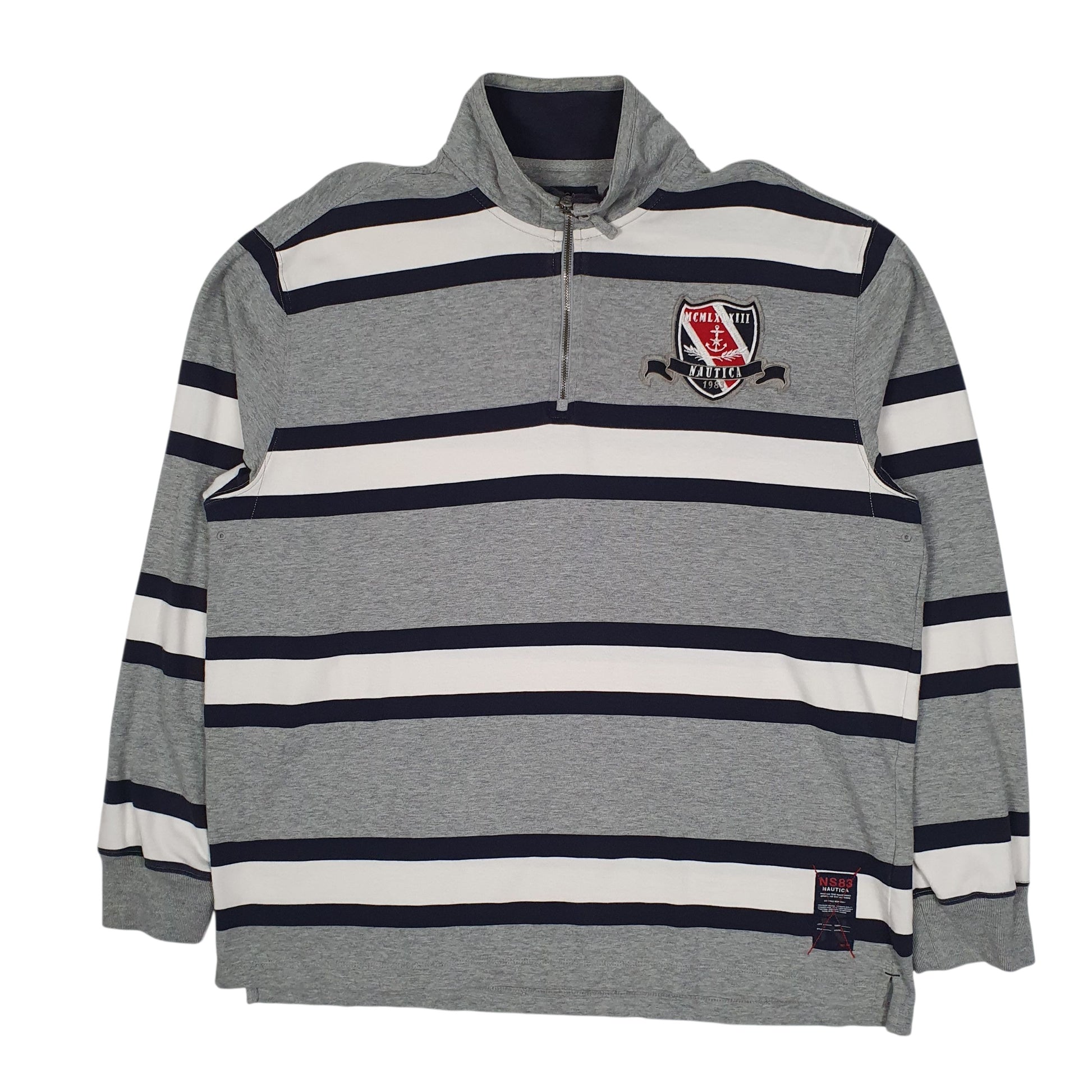 Mens Grey Nautica  Quarter Zip Jumper