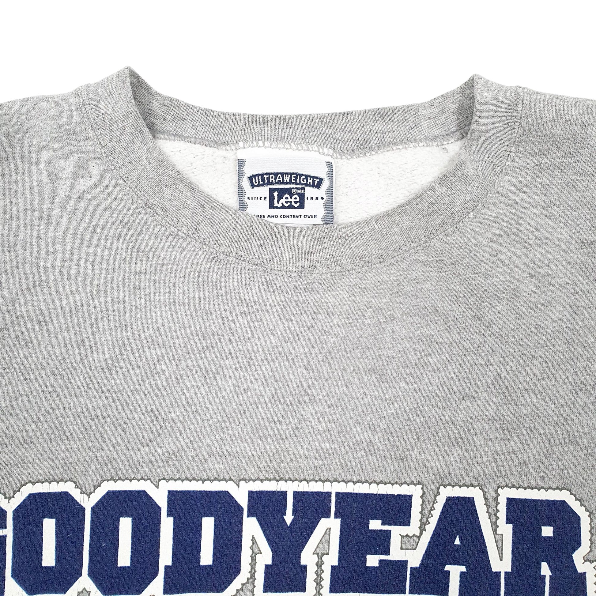 Mens Grey Lee Vintage 90s Good Year Crewneck Jumper