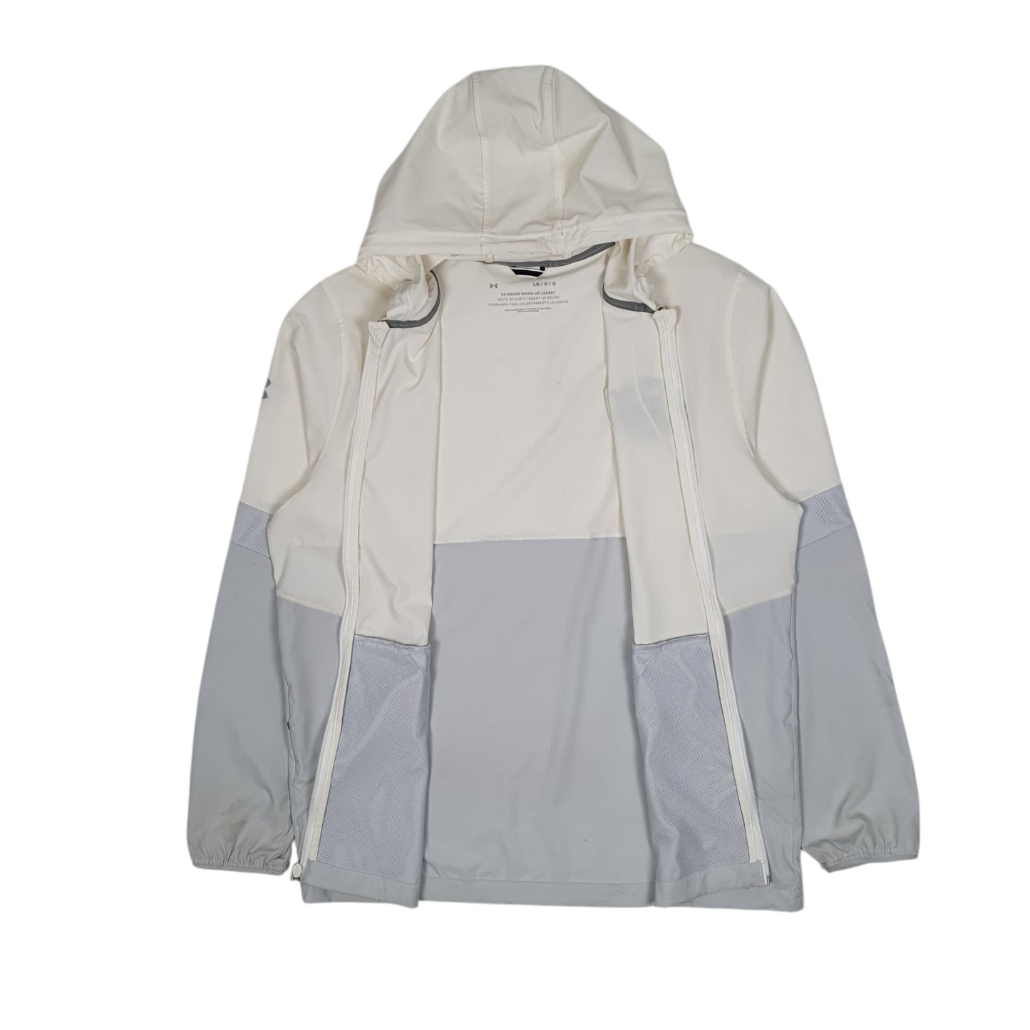 Mens White Under Armour Squad Warm Up Guilford Soccer  Coat