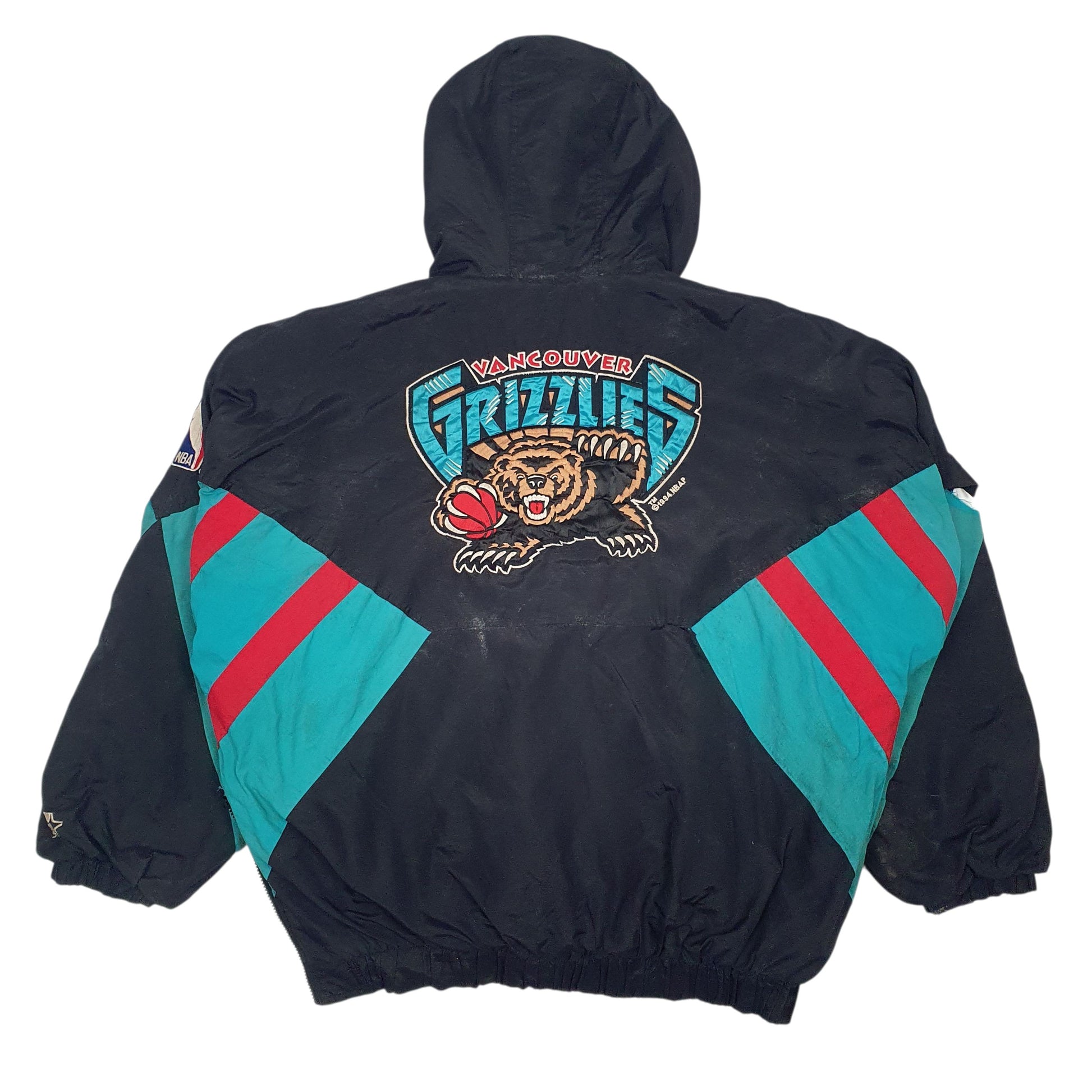 Mens Black Starter Vintage 90s NBA Vancouver Grizzlies  Coat