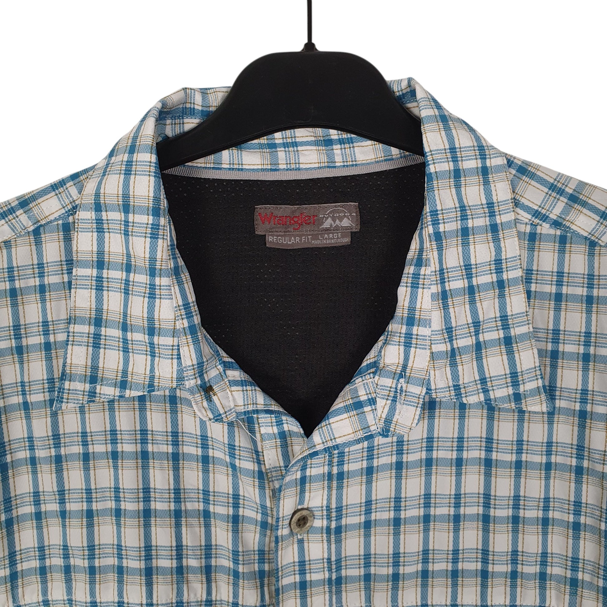 Mens Blue Wrangler Outdoors Hiking  Shirt