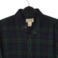 Mens Navy L.L.Bean Thick Flannel Plaid  Shirt