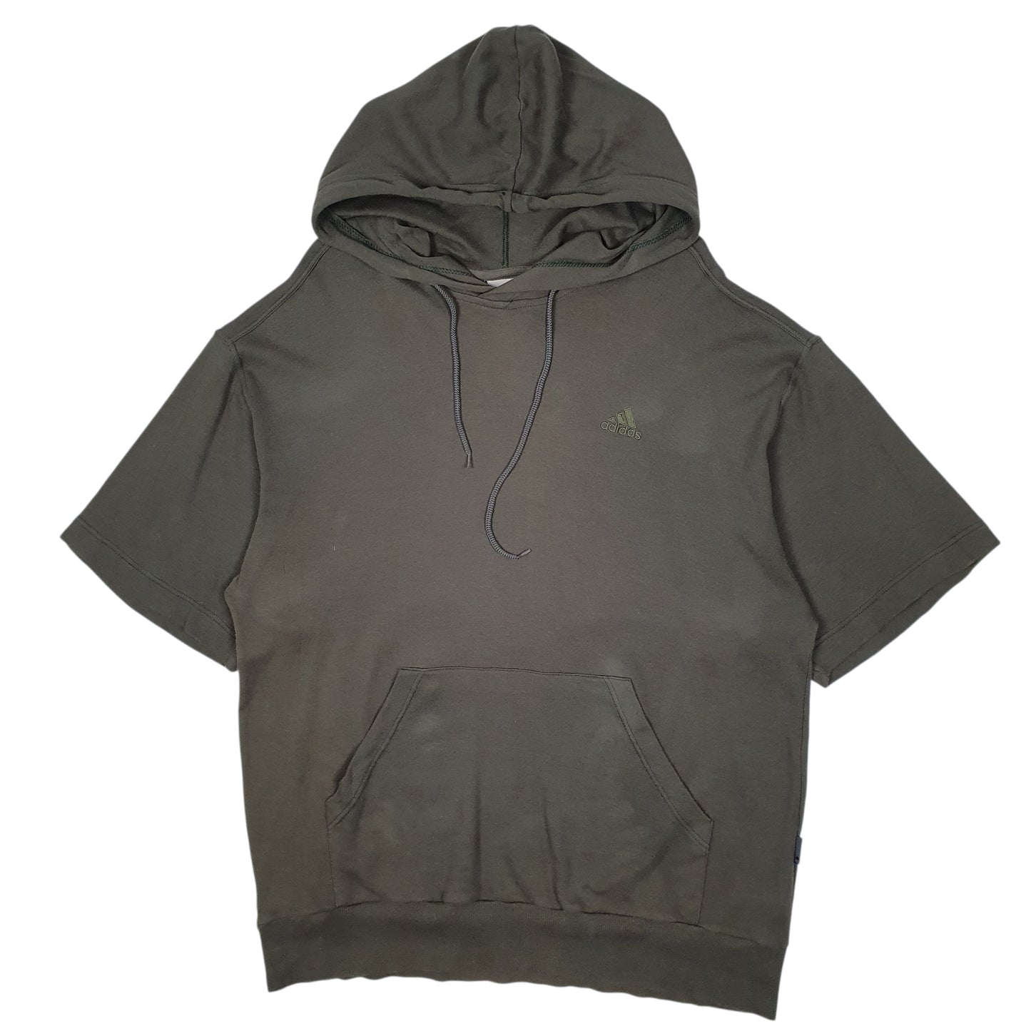 Mens Green Adidas Vintage 2000s Short Sleeve Boxing Hoodie Jumper