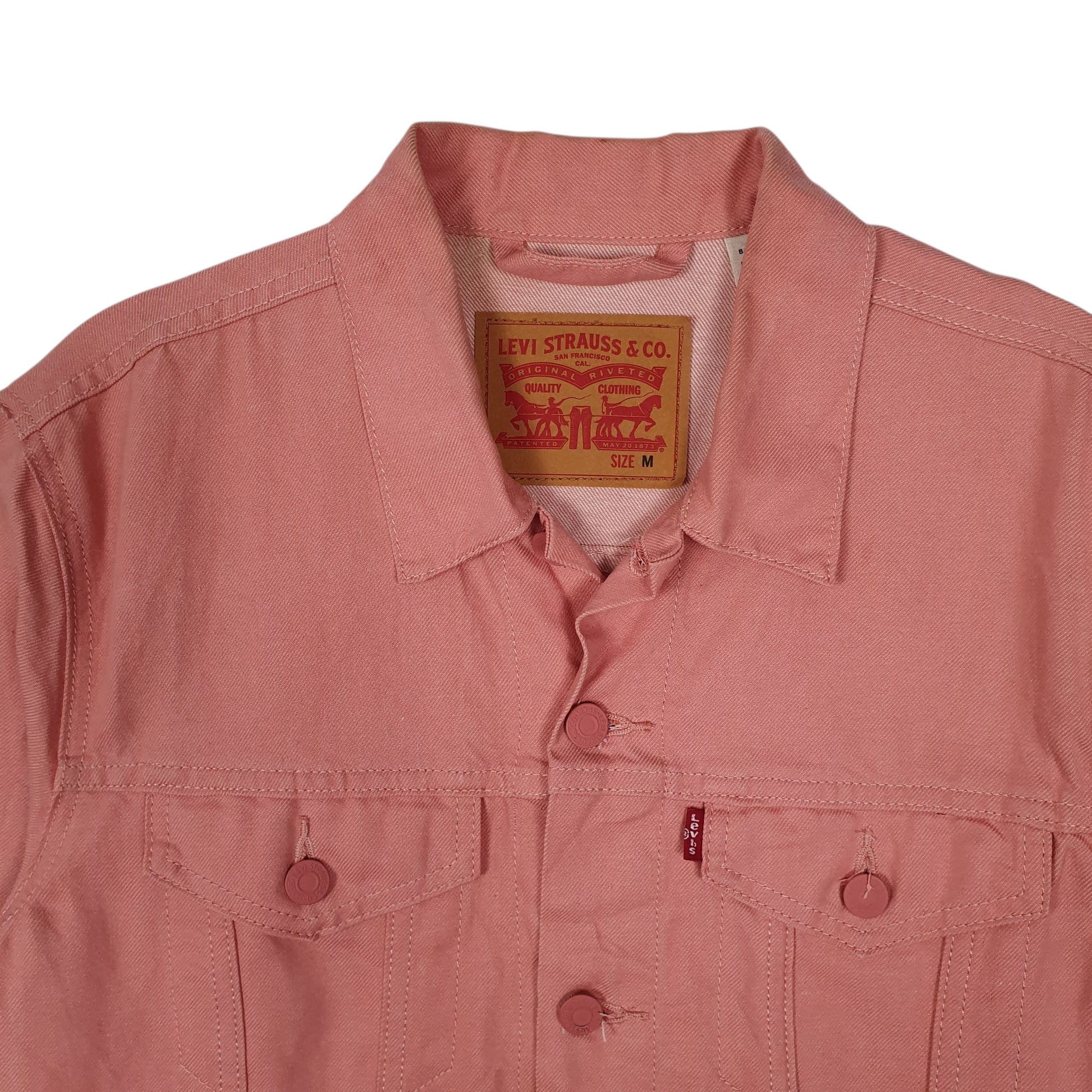 Mens Pink Levis Type 3 Trucker Full Zip Coat