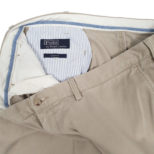 Mens Beige Polo Ralph Lauren Classic Fit  Trousers
