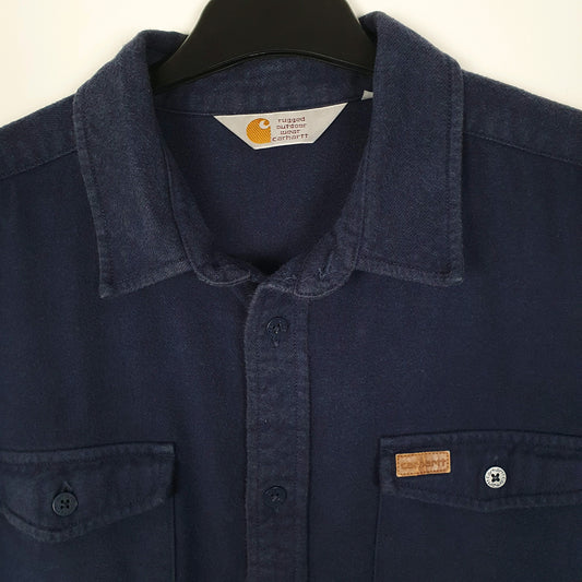 Mens Navy Carhartt Phonic Chamois Overshirt  Shirt
