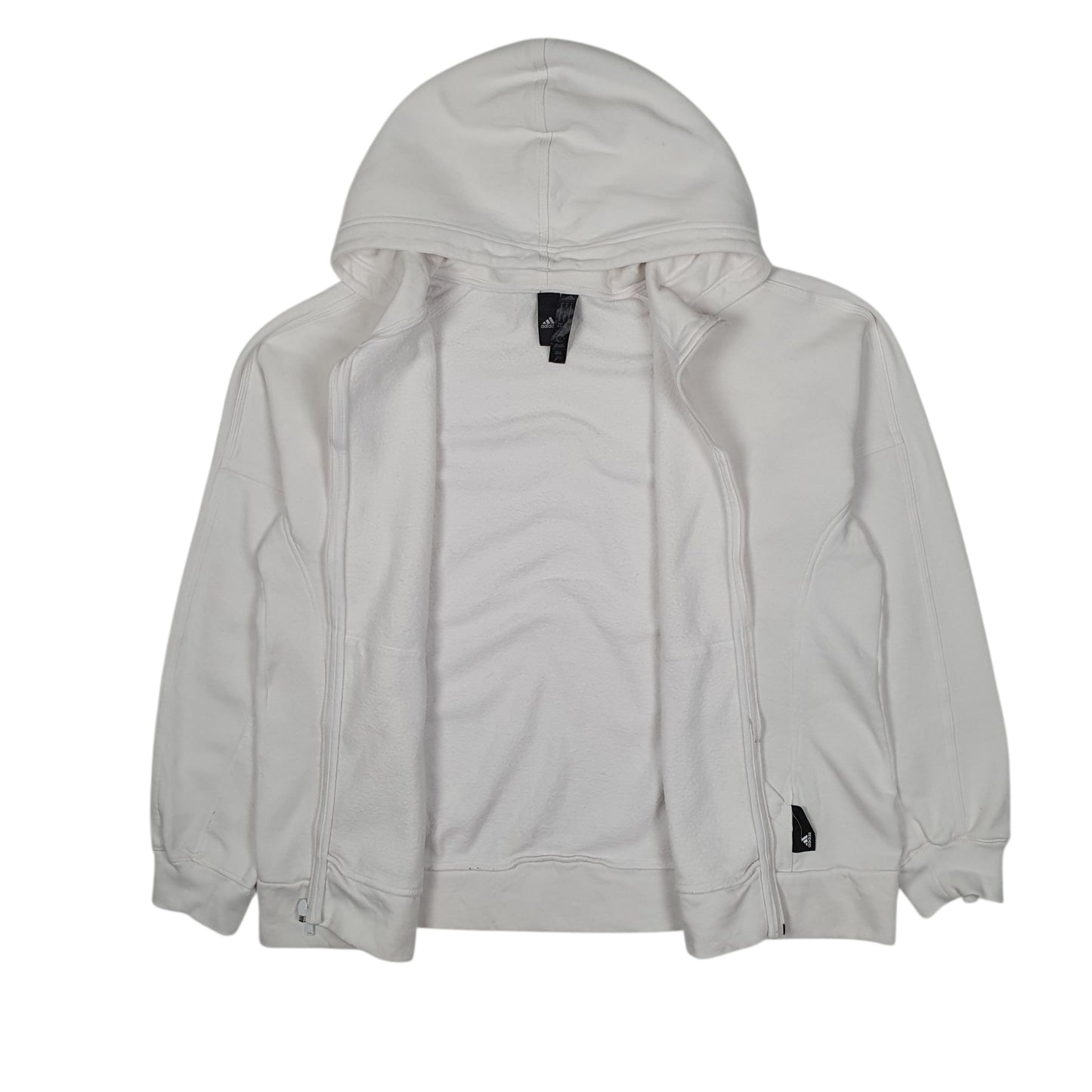 Womens White Adidas Hoodie Full Zip Jumper