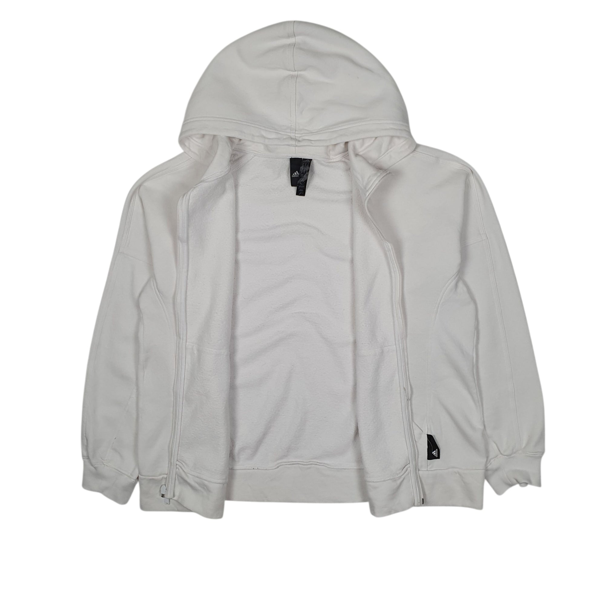 Womens White Adidas Hoodie Full Zip Jumper