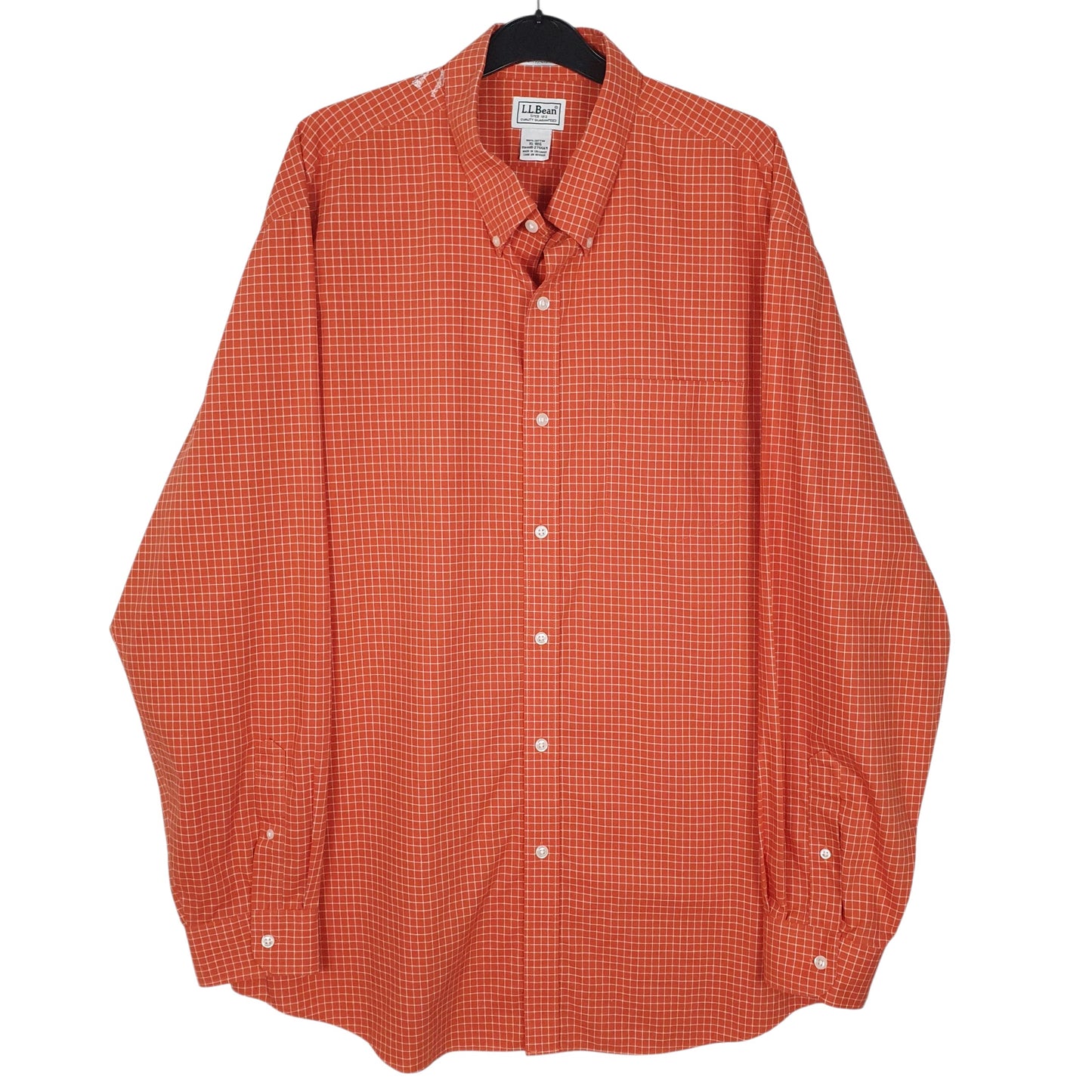Mens Orange L.L.Bean  Long Sleeve Shirt