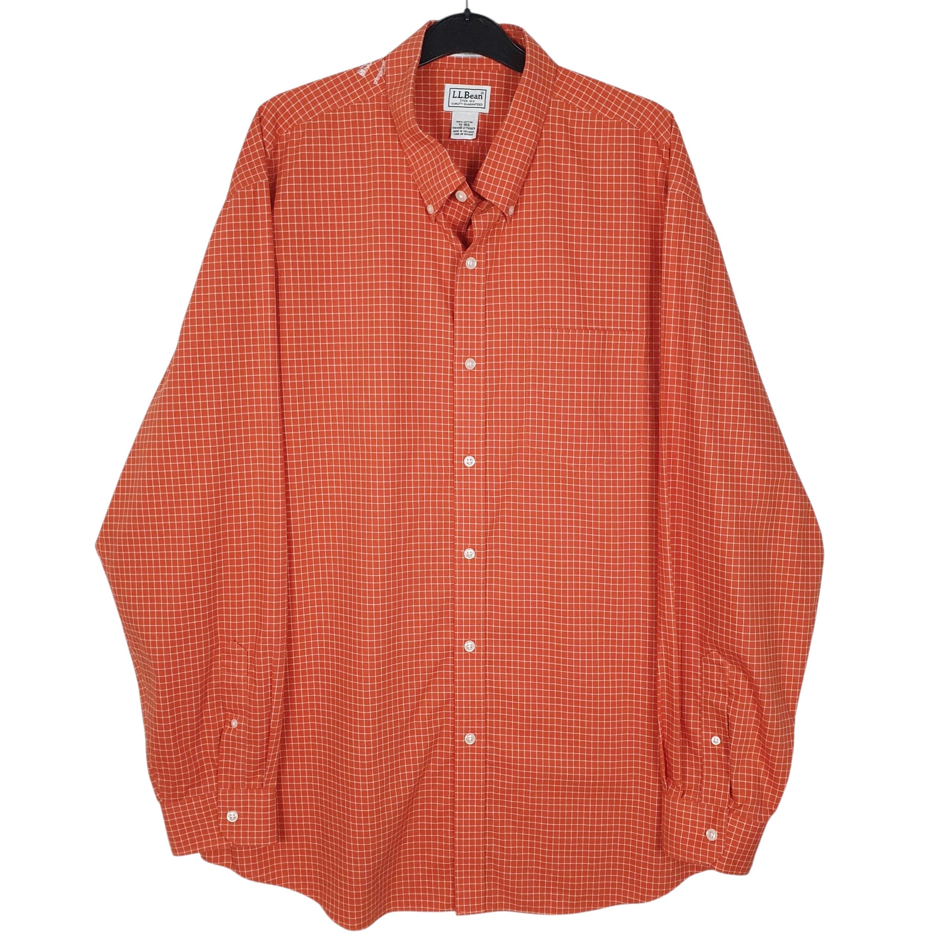 Mens Orange L.L.Bean  Long Sleeve Shirt