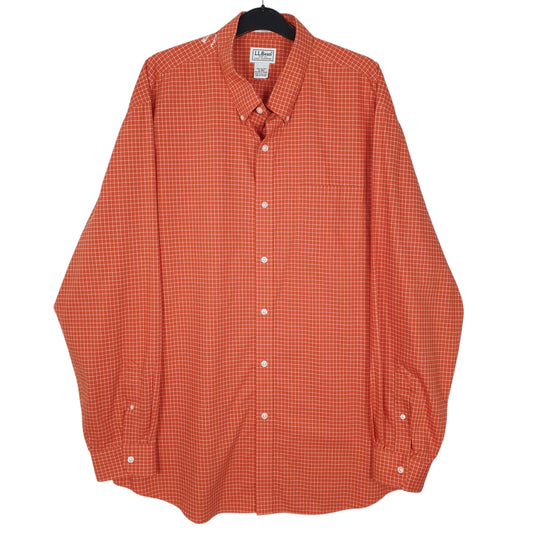 Mens Orange L.L.Bean  Long Sleeve Shirt