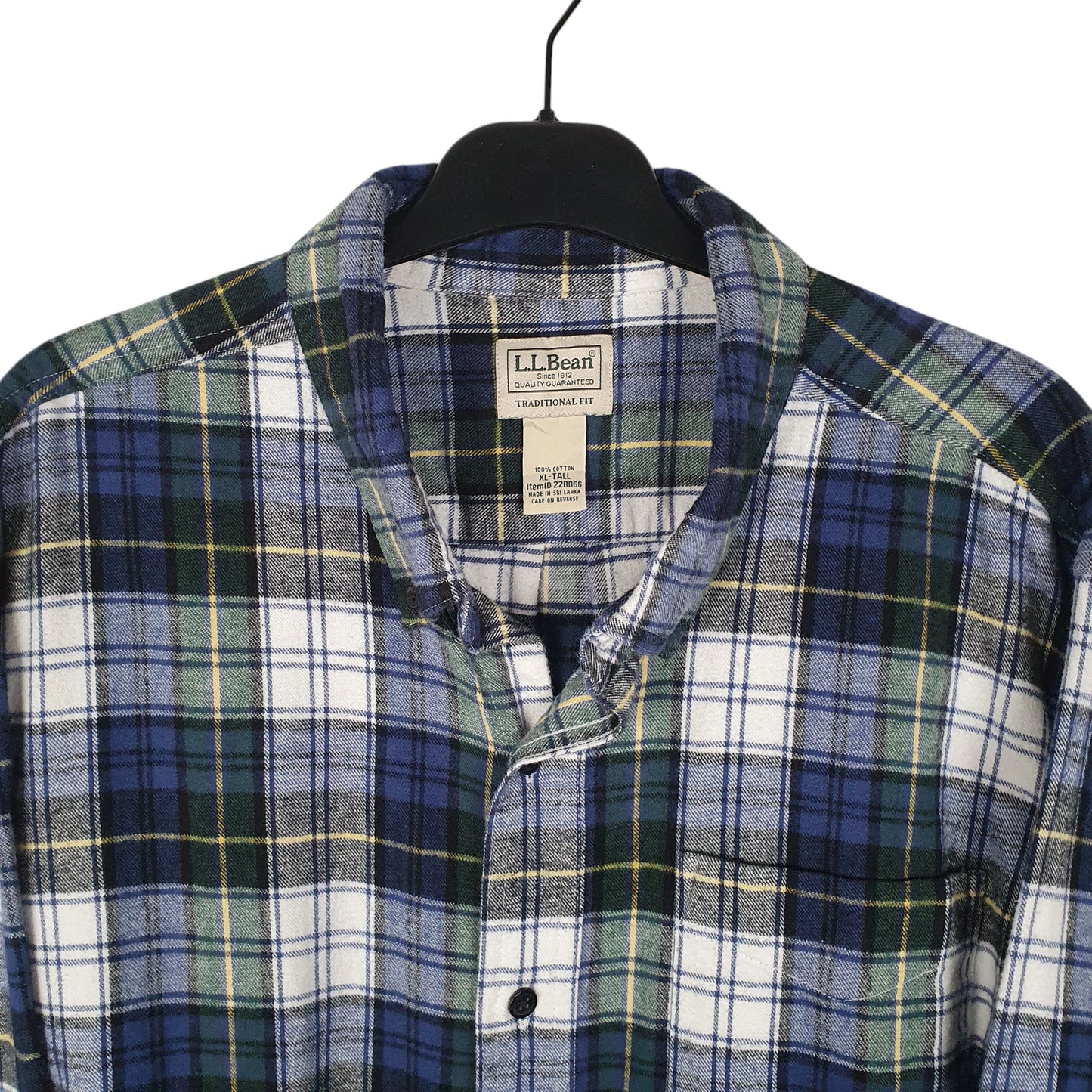 Mens Navy L.L.Bean Thick Flannel  Shirt