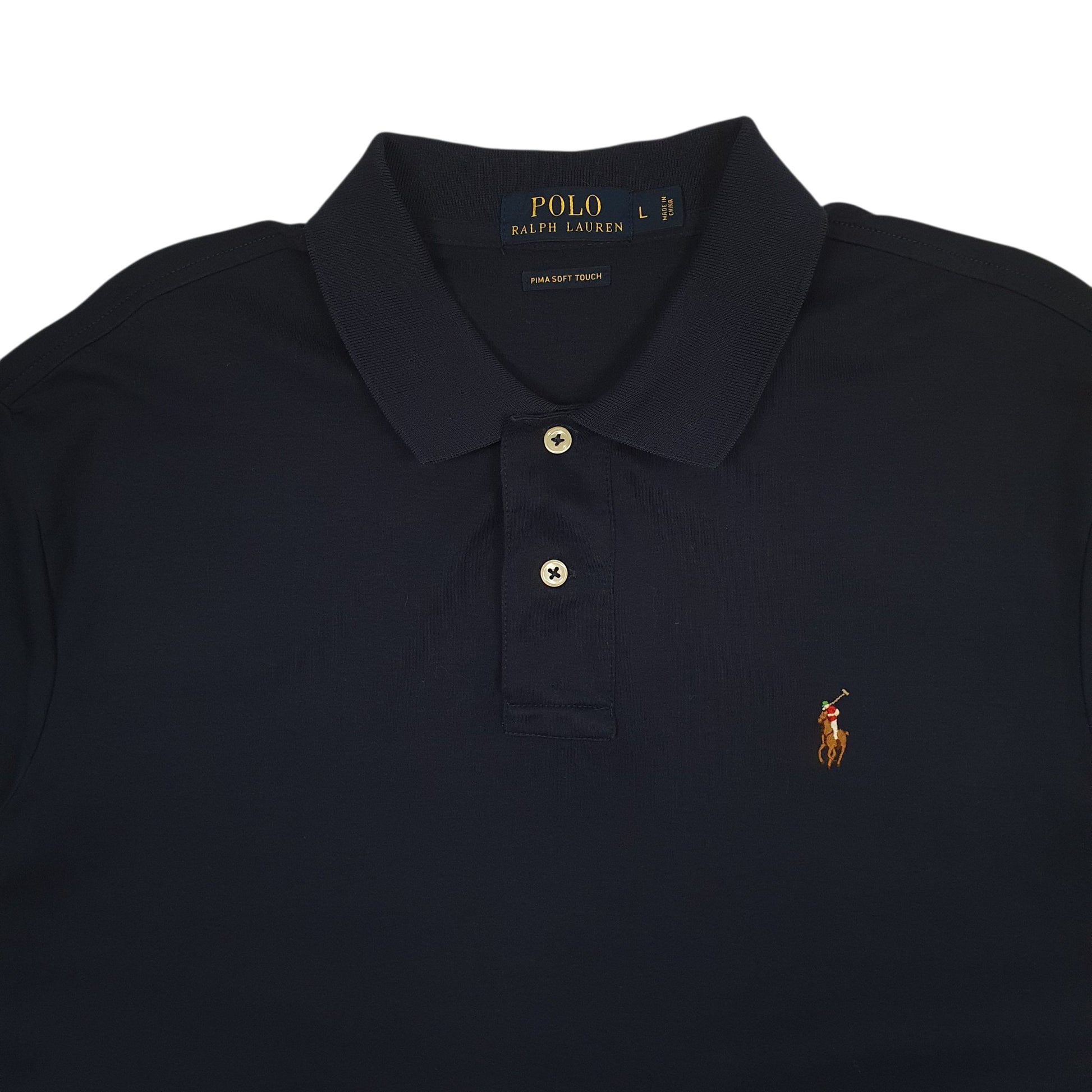 Mens Navy Polo Ralph Lauren Pima Soft Touch  Polo Shirt