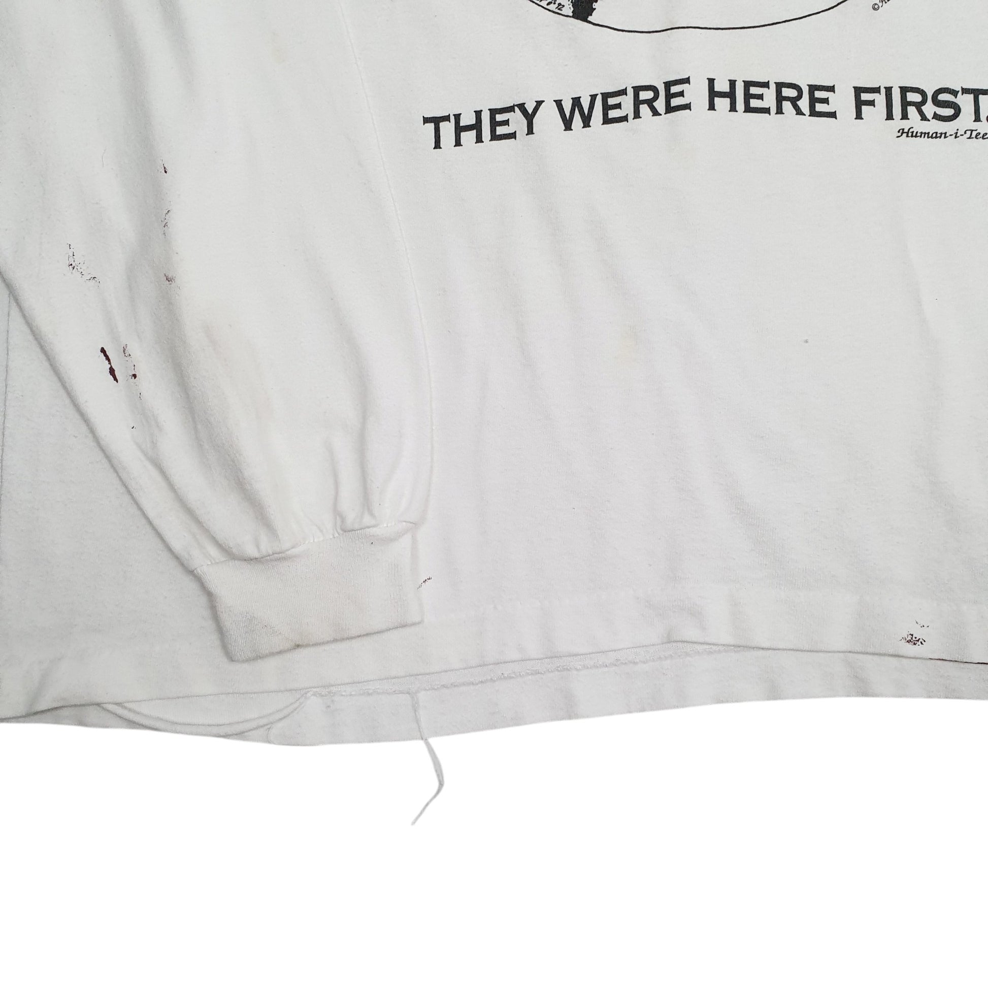 Mens White Anvil Single Stitch Vintage 90s  T Shirt