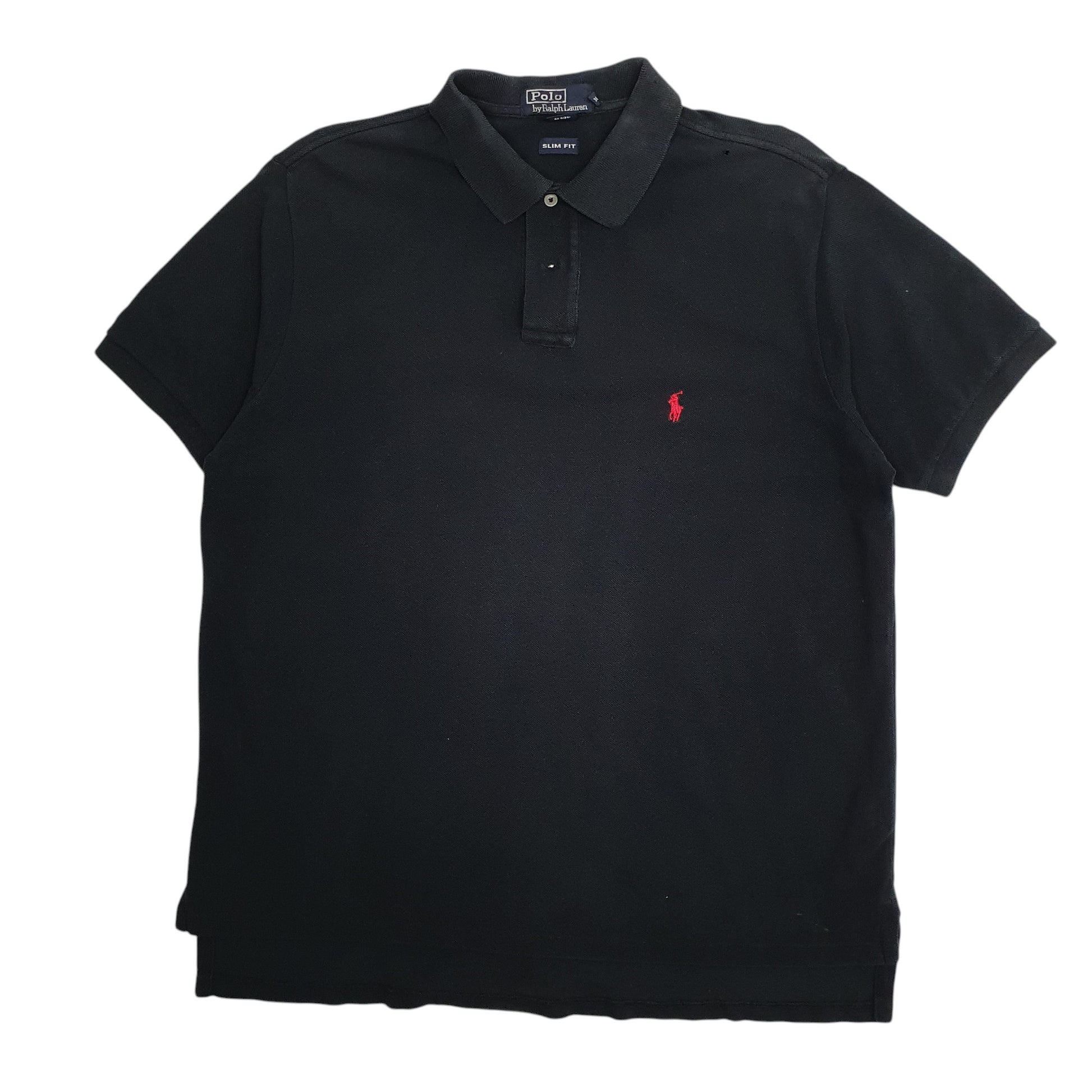 Mens Black Polo Ralph Lauren Slim Fit Short Sleeve Polo Shirt