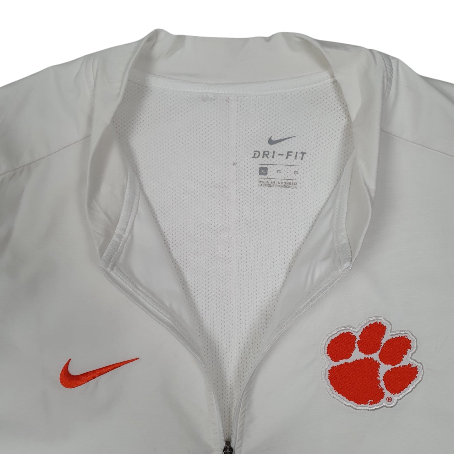 Mens White Nike Clemson Quarter Zip Pullover  Coat