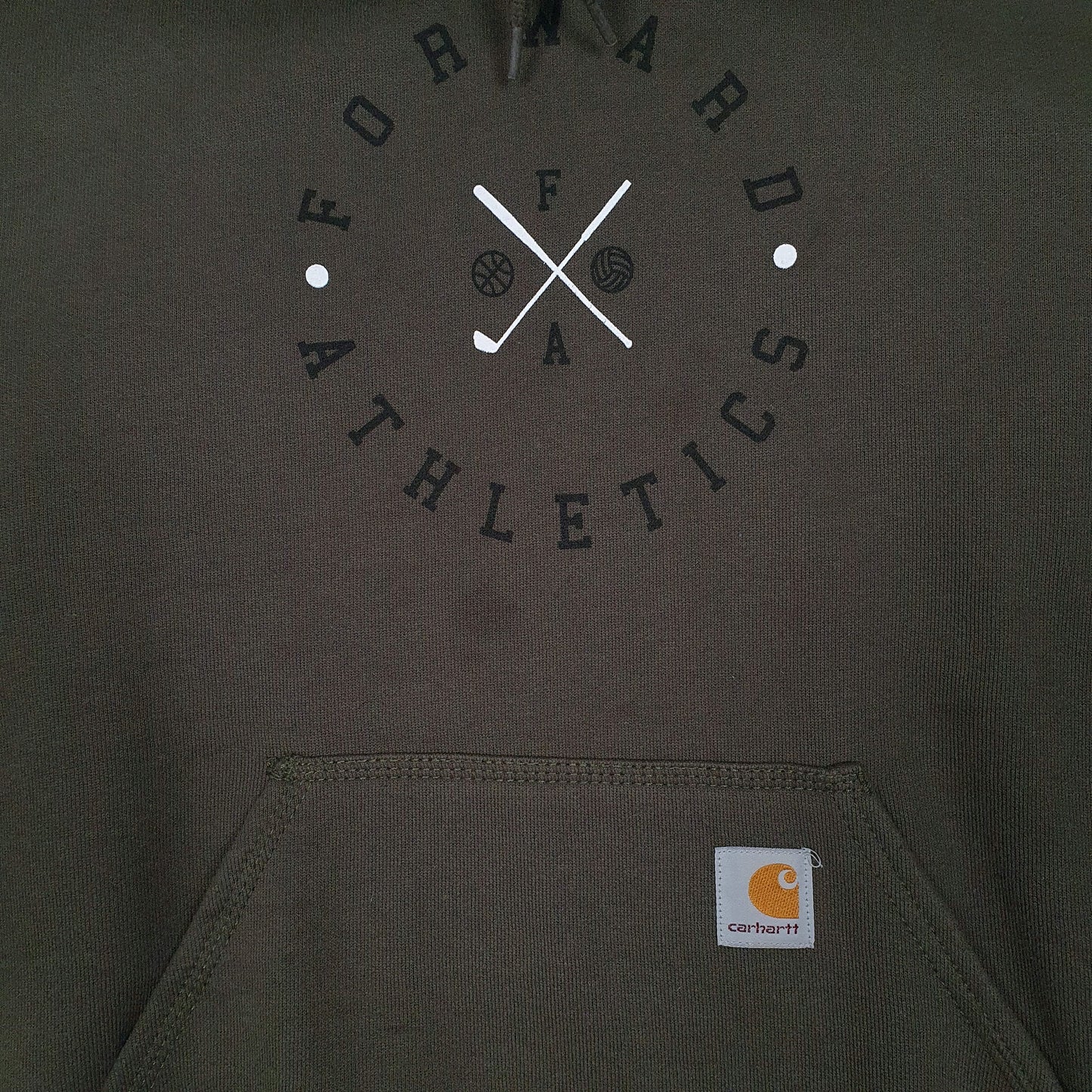 Mens Green Carhartt Atheltics Hoodie Jumper