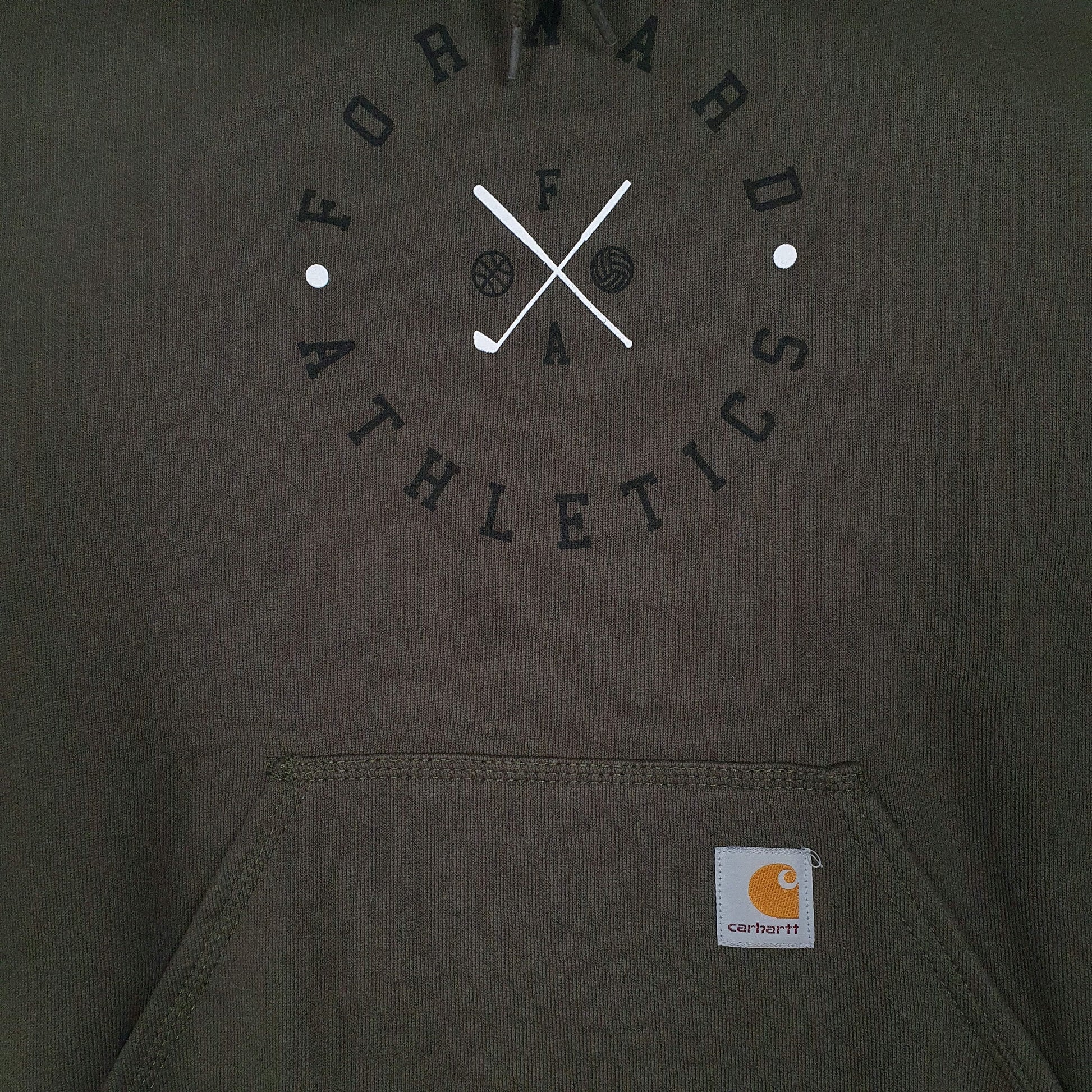 Mens Green Carhartt Atheltics Hoodie Jumper