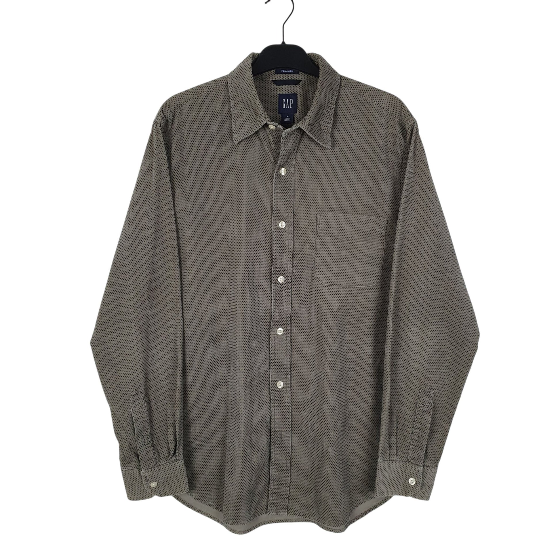 Mens Grey GAP Polka Dot Long Sleeve Shirt
