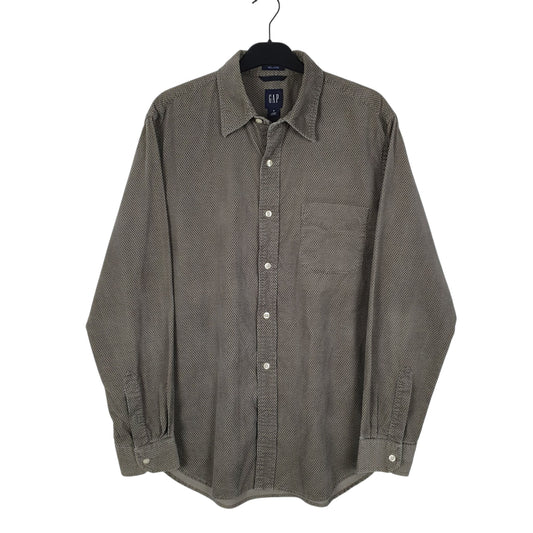Mens Grey GAP Polka Dot Long Sleeve Shirt