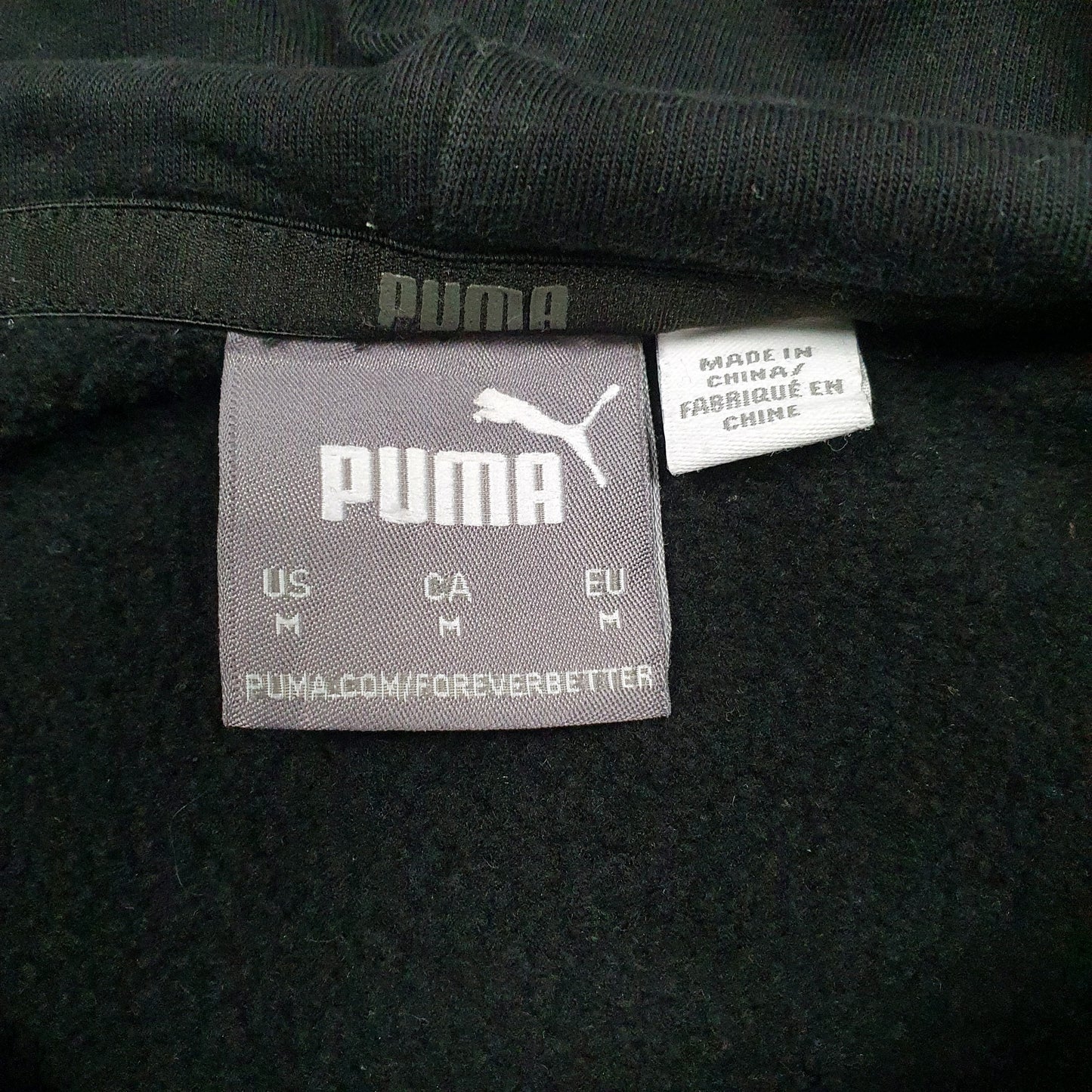 Mens Black Puma Spellout Hoodie Jumper