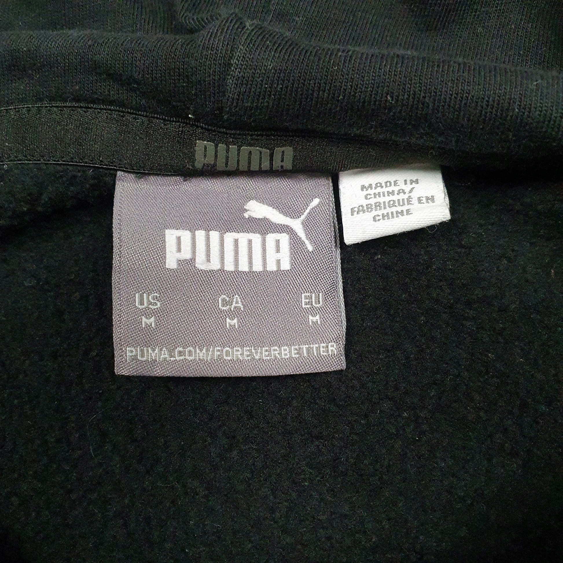 Mens Black Puma Spellout Hoodie Jumper