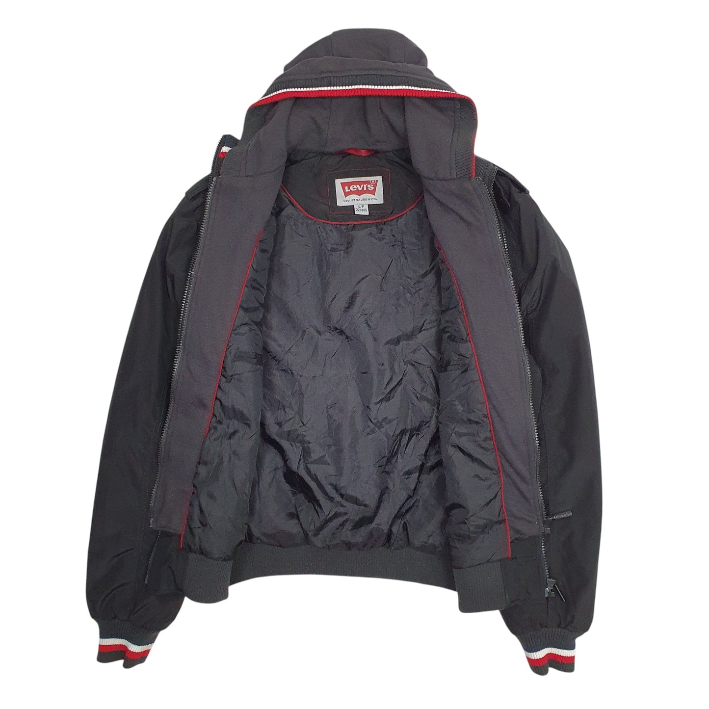 Mens Black Levis Windbreaker Hoodie  Coat