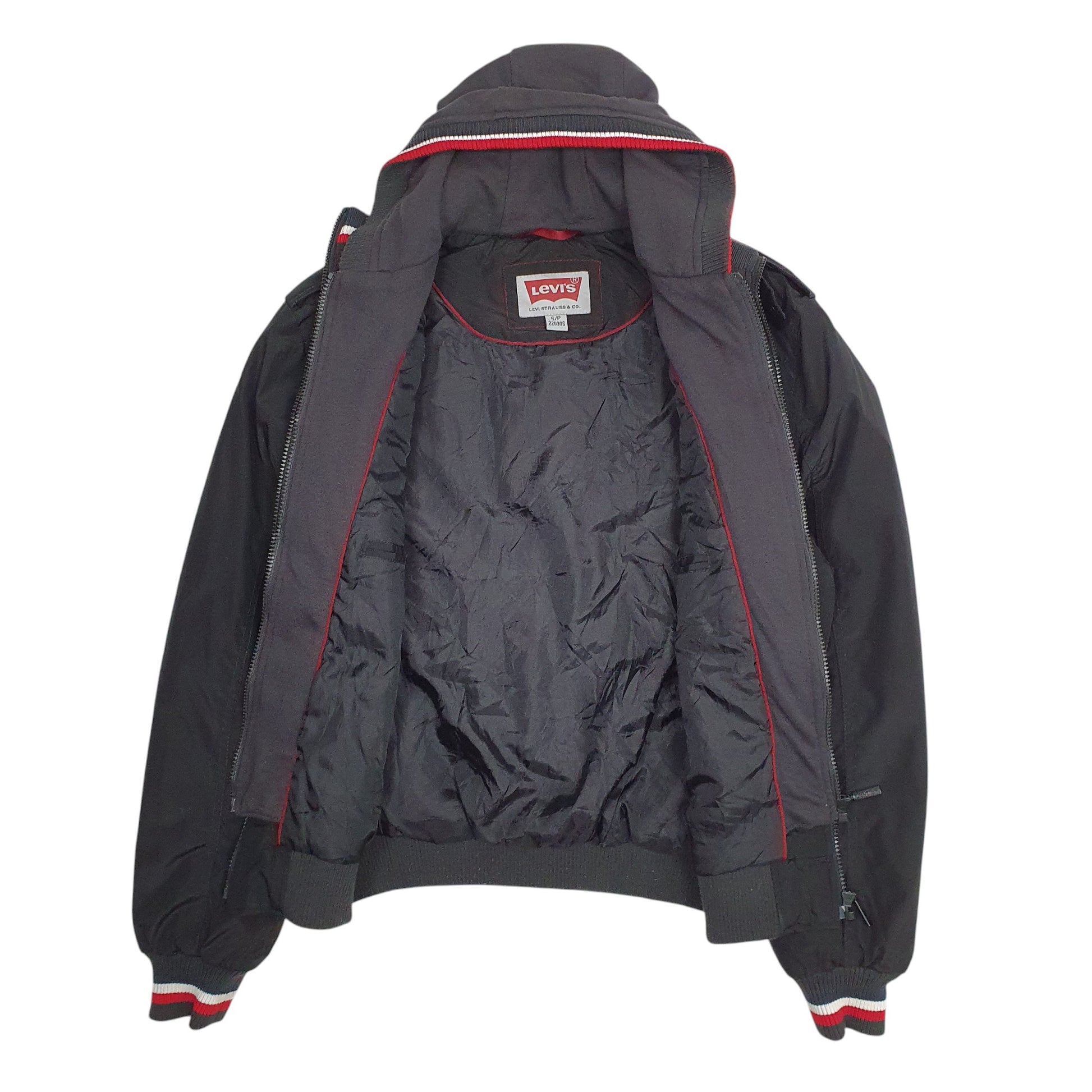 Mens Black Levis Windbreaker Hoodie  Coat