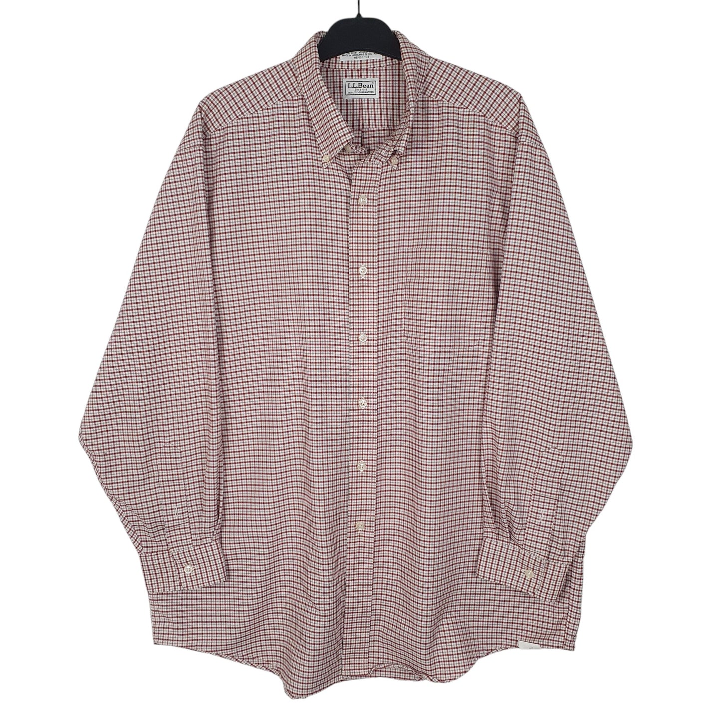 Mens Burgundy L.L.Bean Vintage 90s Long Sleeve Shirt